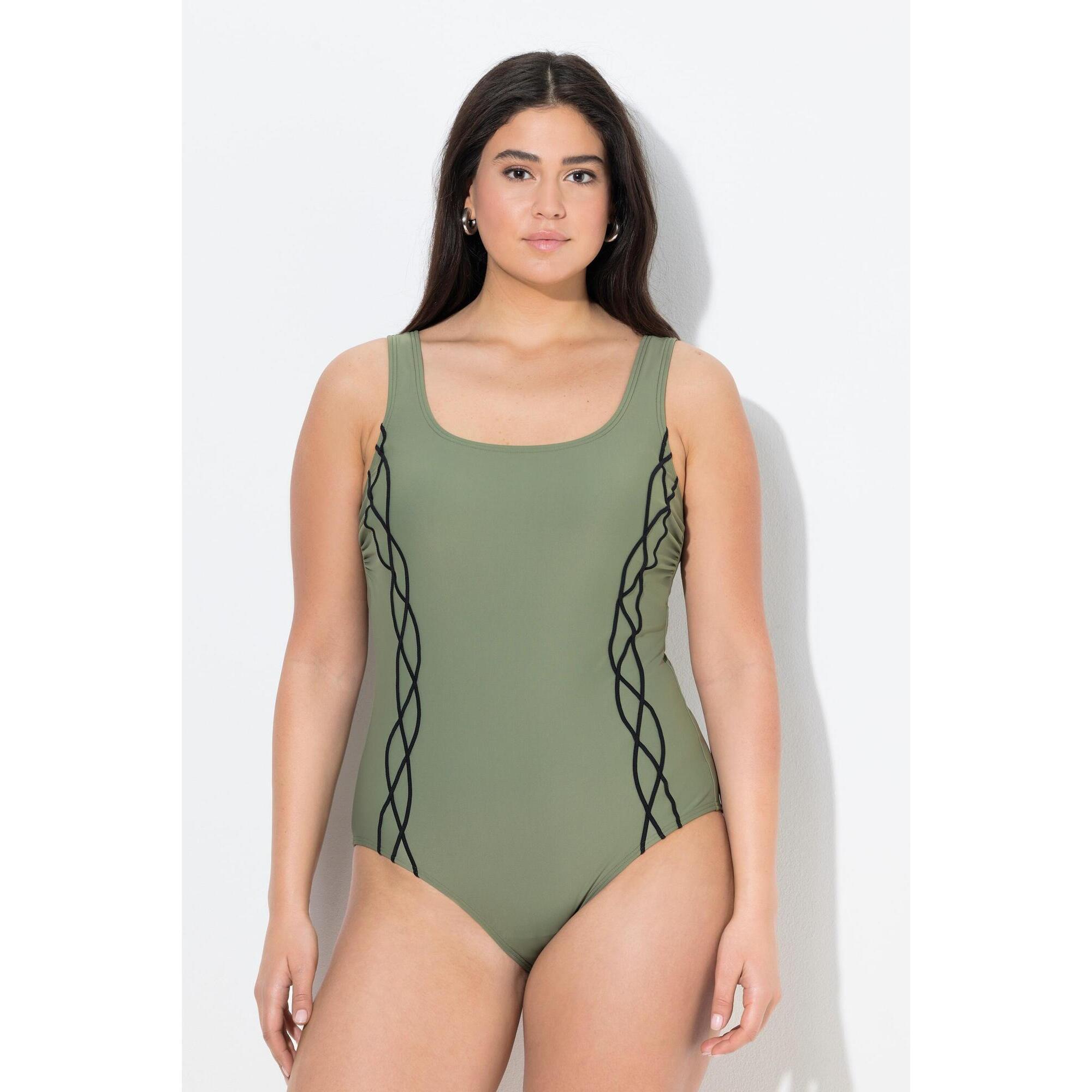 Damskie Strój kąpielowy lamówka bez miękkich miseczek okrągły dekolt