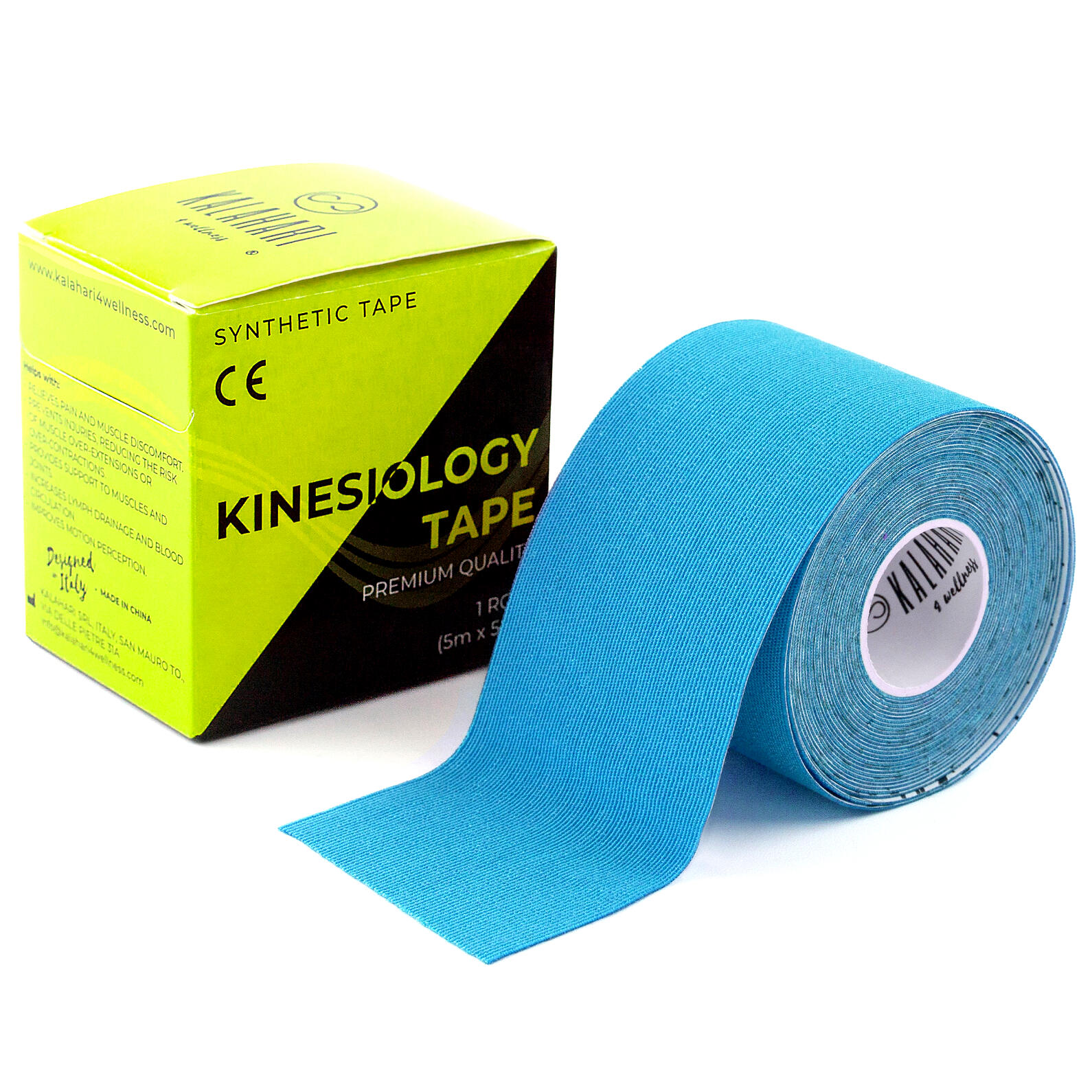 Profesjonalna Taśma Kinesiotapingowa z e‑Book, Kinesio Tape 5cm × 5m NIEBIESKA