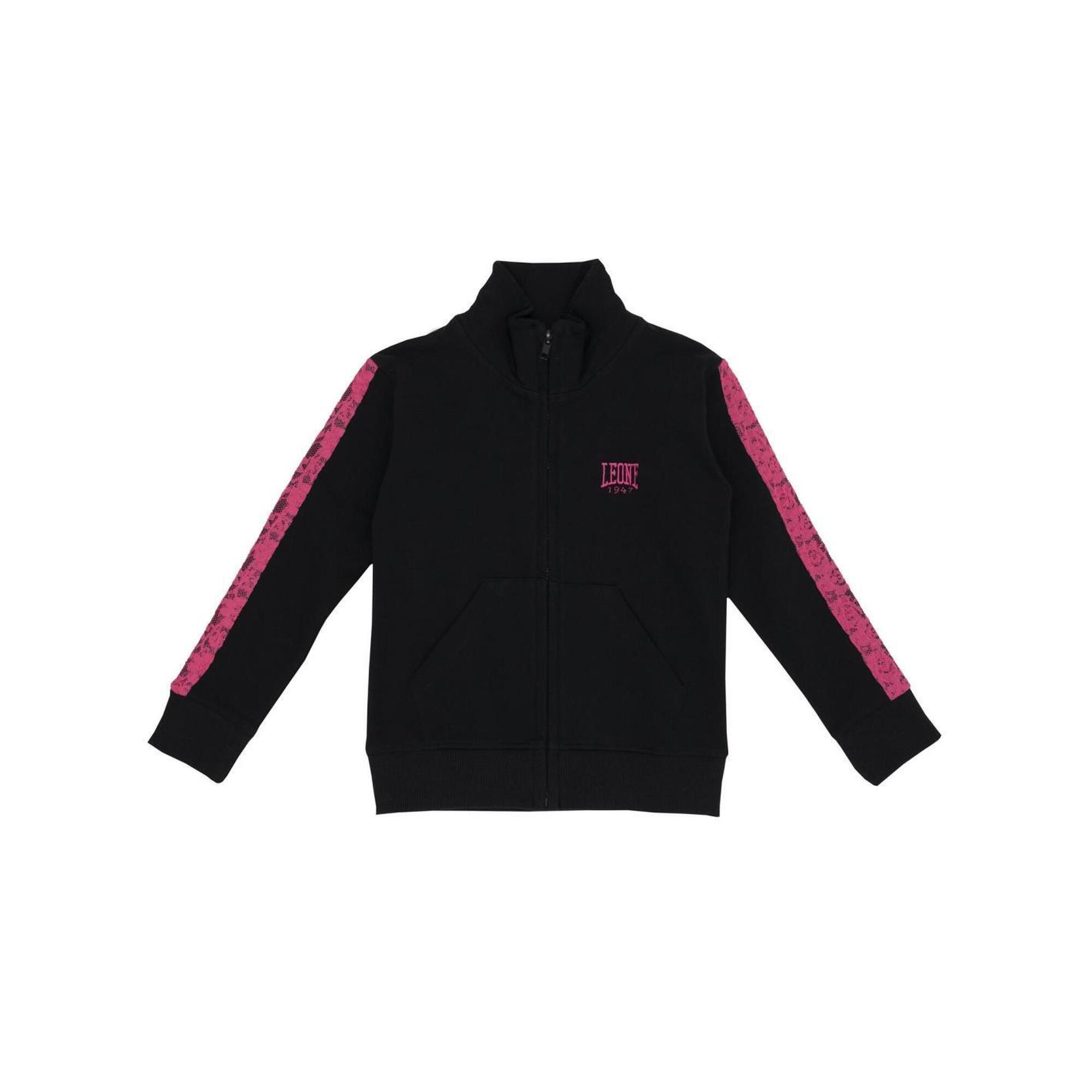 Bluza dziewczęca Leone zapinana na zamek błyskawiczny Pink Girl