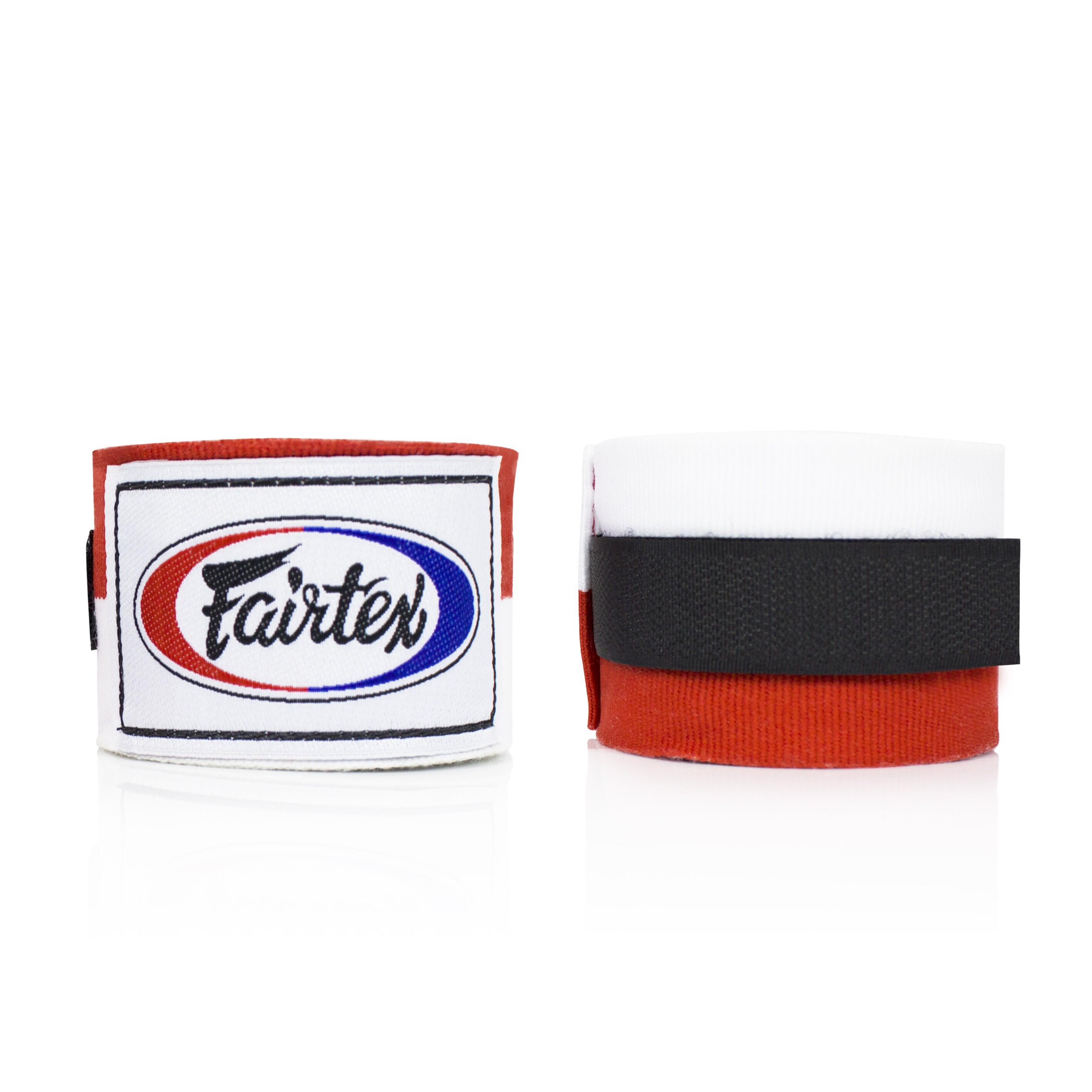 Owijki Bokserskie Fairtex - Bandaże HW2 Białe/Czerwone 4,5m