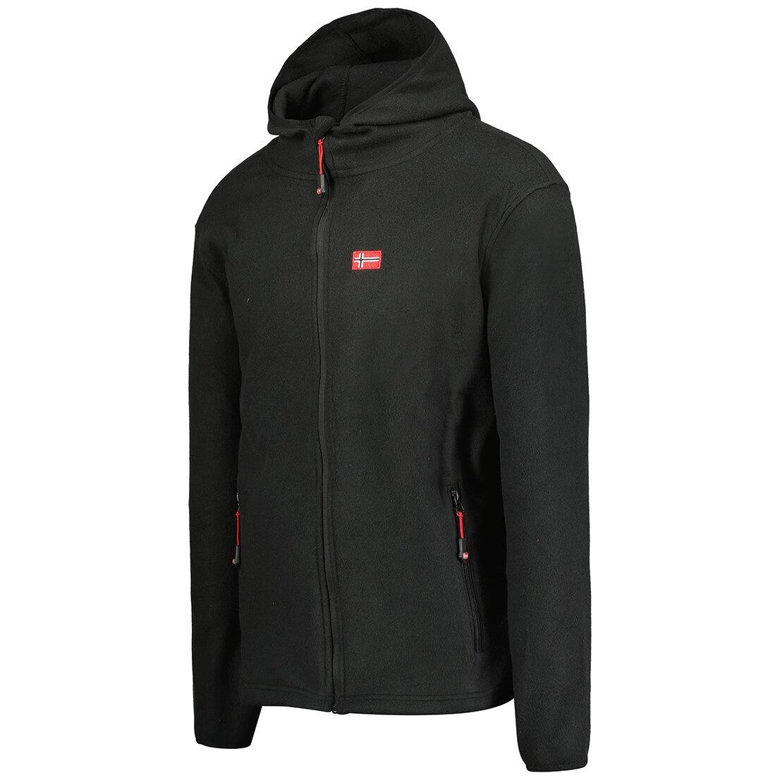 Bluza polarowa męska z kapturem Geographical Norway Unicia czarna EO MEN 235