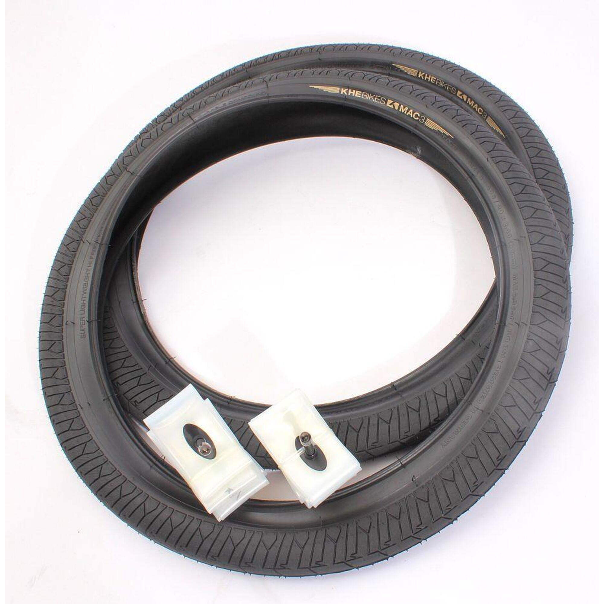 Opony BMX 2x MAC3 + 2x Schwalbe Aerothan dętki