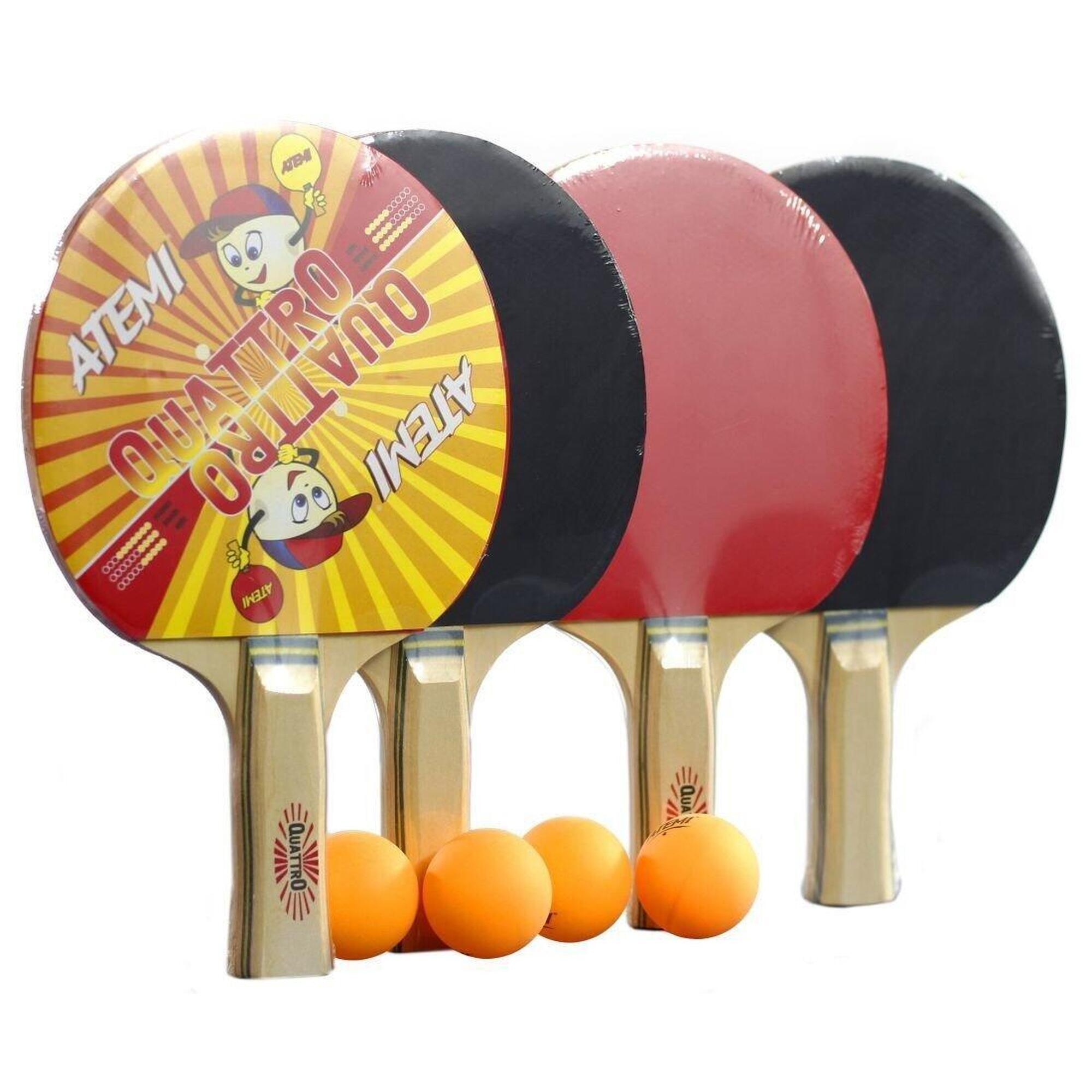 Zestaw do tenisa stołowego Atemi Quattro (rakietki + piłeczki)