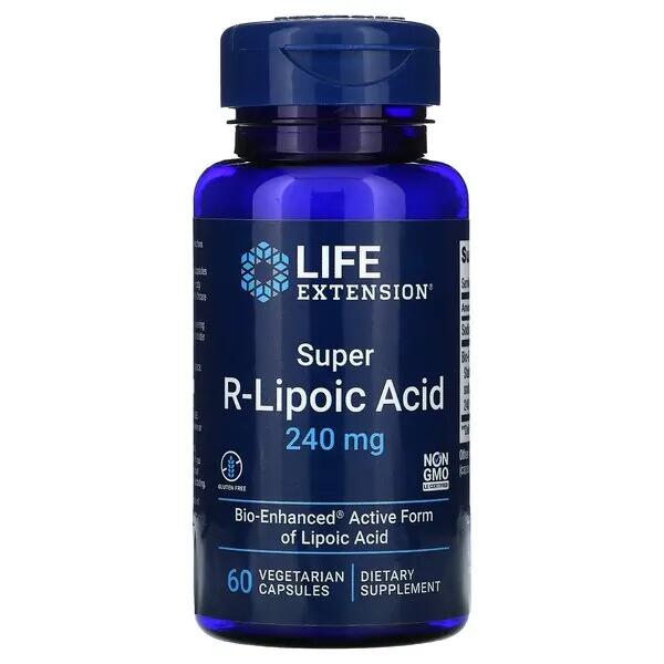 Kwas Super R-liponowy 240mg Life Extension 60 kapsułek roślinnych