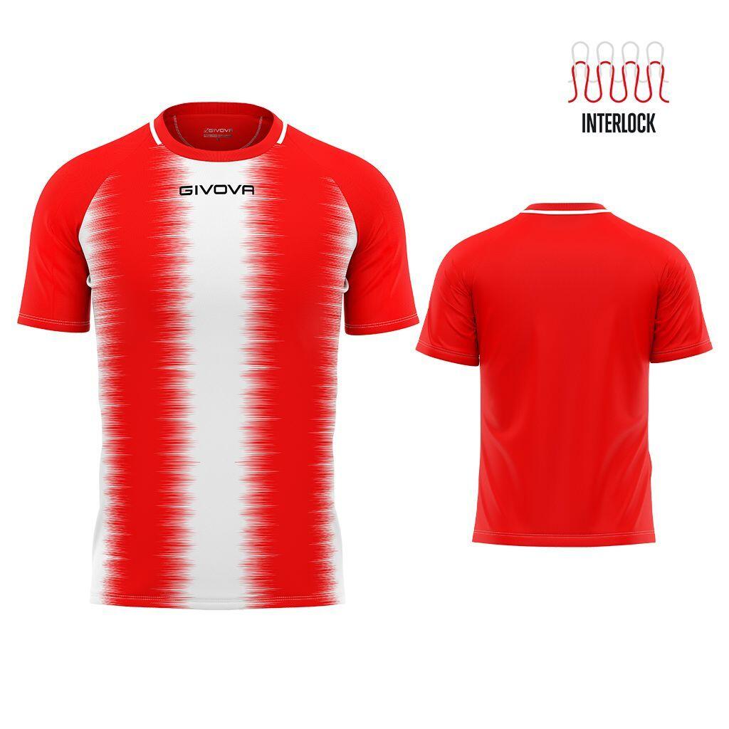Givova Stripe Sport T-shirt Czerwono-Biały L - Lekki i Oddychający