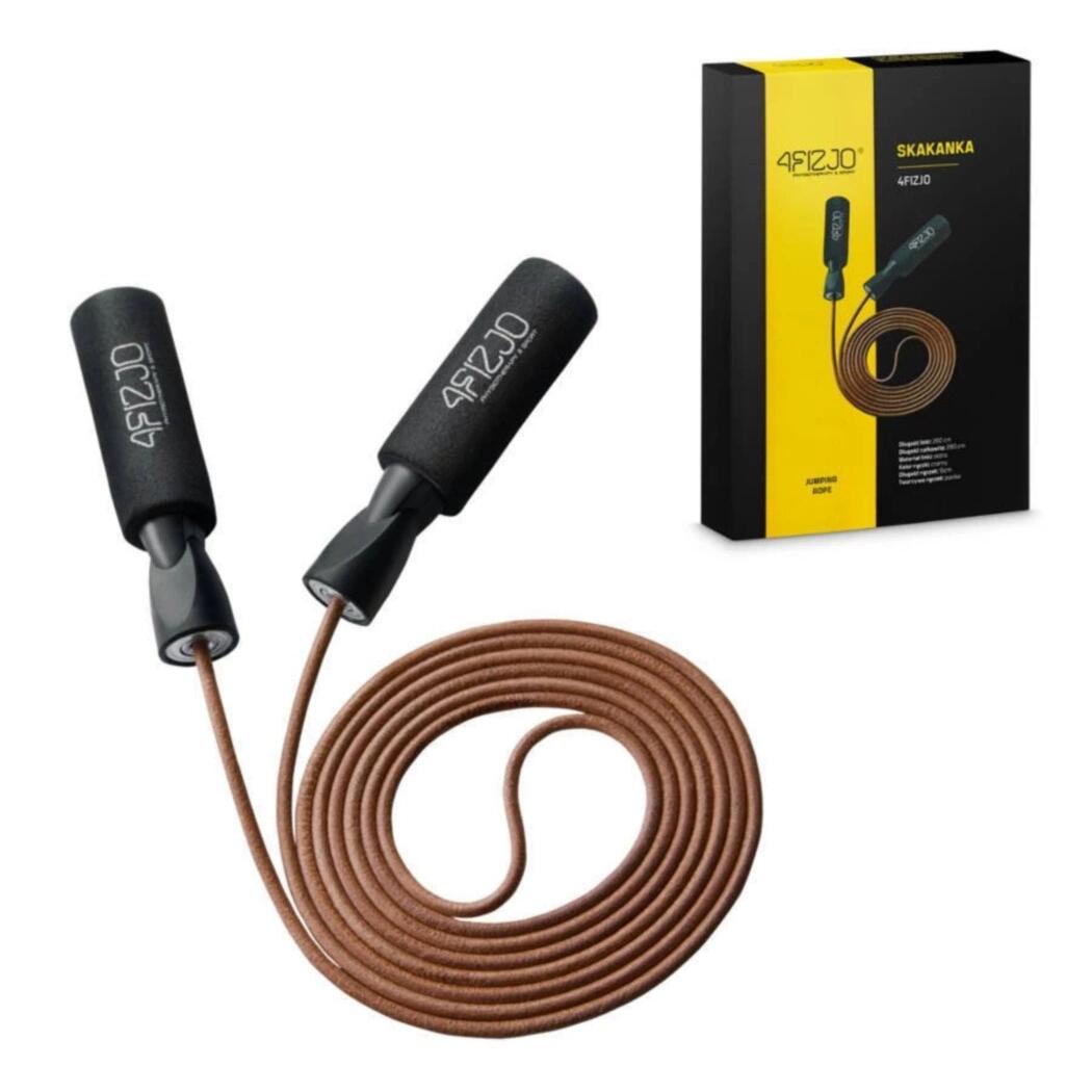 Skakanka fitness bokserska uniwersalna 4FIZJO tradycyjna skórzana