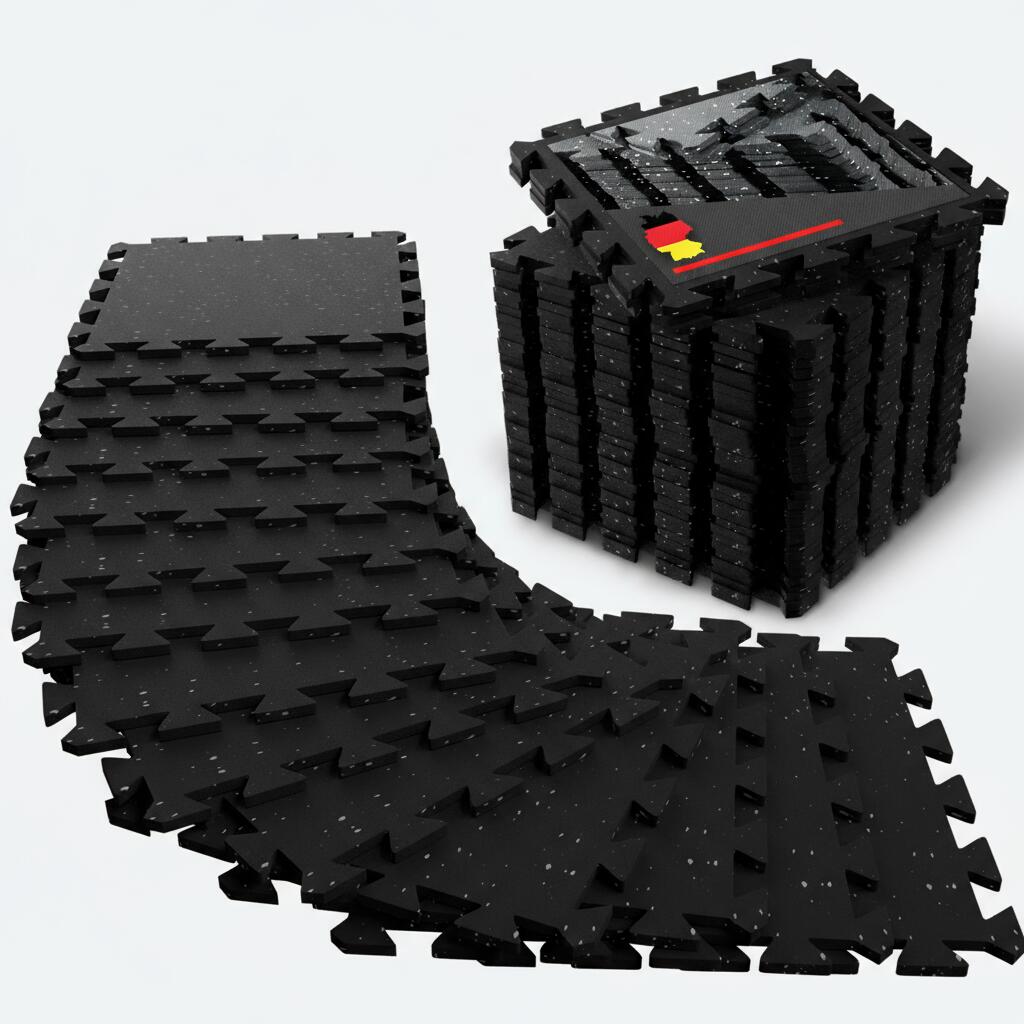 Mata fitness – ciężka mata gumowa – zestaw 8 puzzli ochronnych