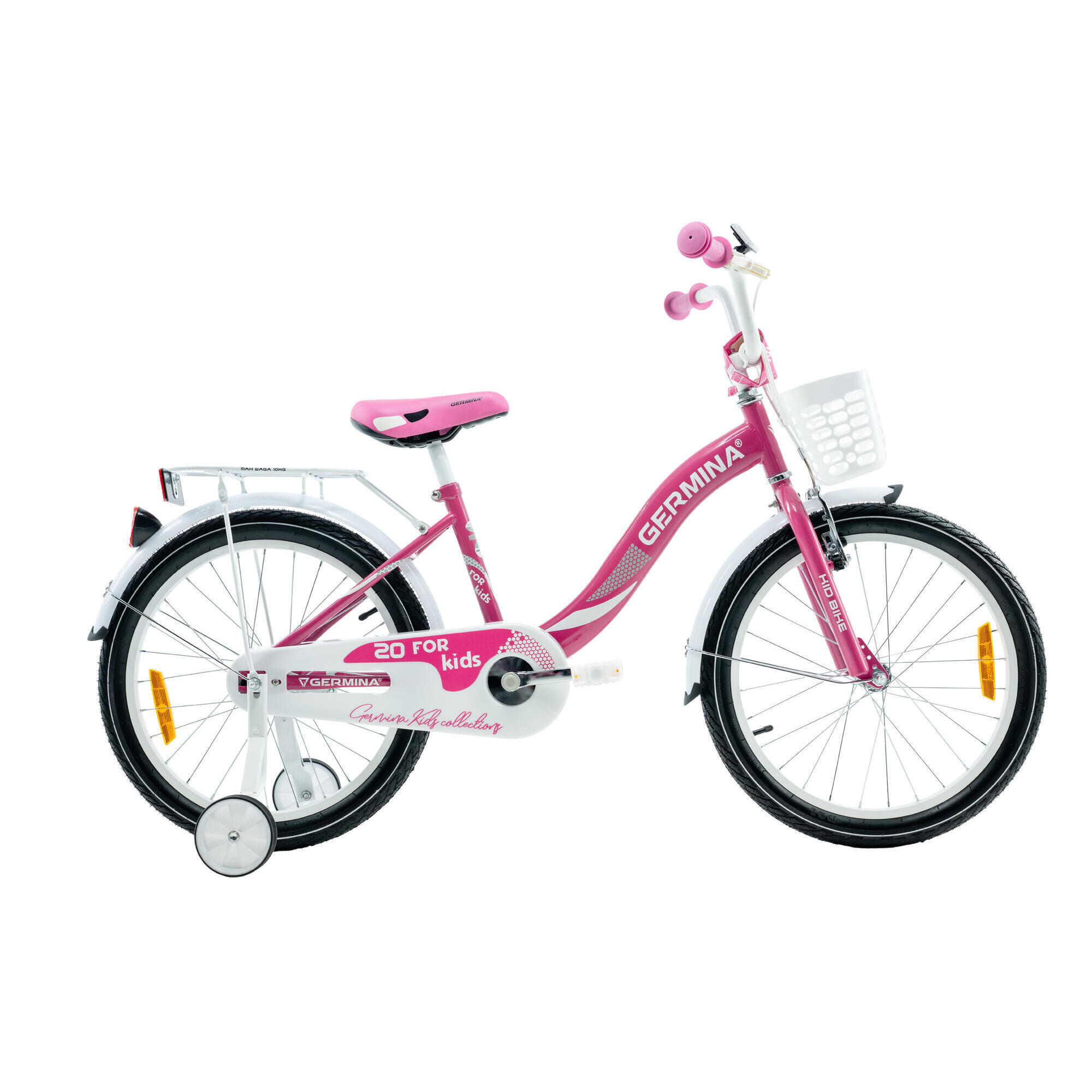 Rowerek dziecięcy GERMINA 20 cali dziewczęcy damka z kółkami bocznymi