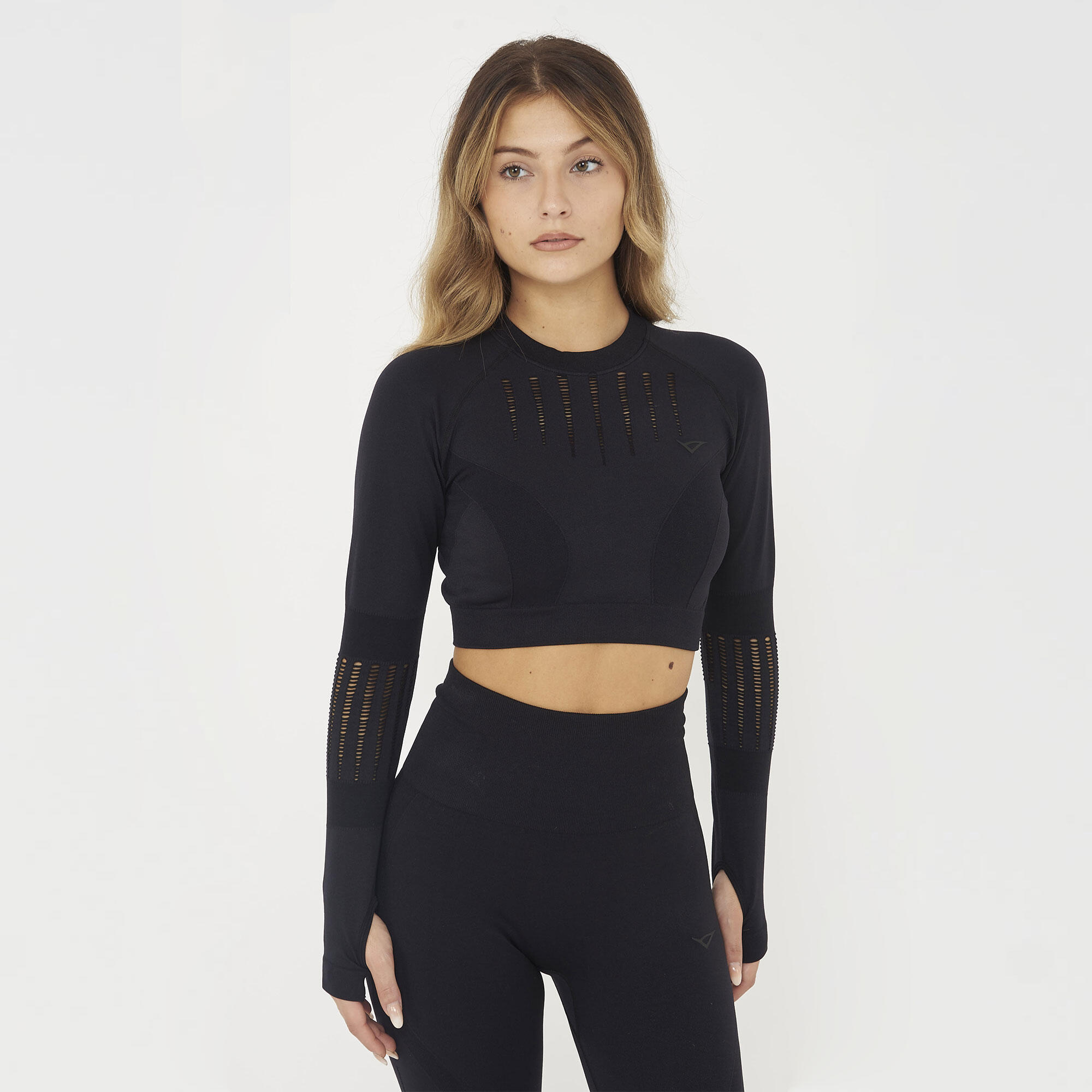 Crop top do treningu RUE z długimi rękawami