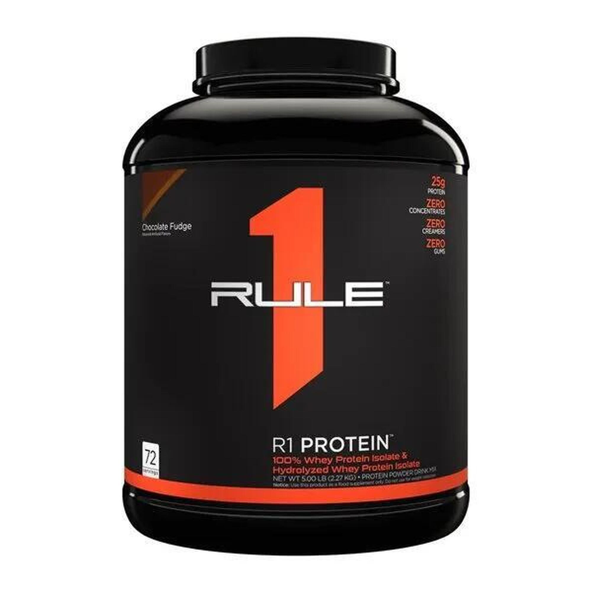 Rule1 R1 Protein Whey Isolate (5lbs) Chocolate Fudge - Białka