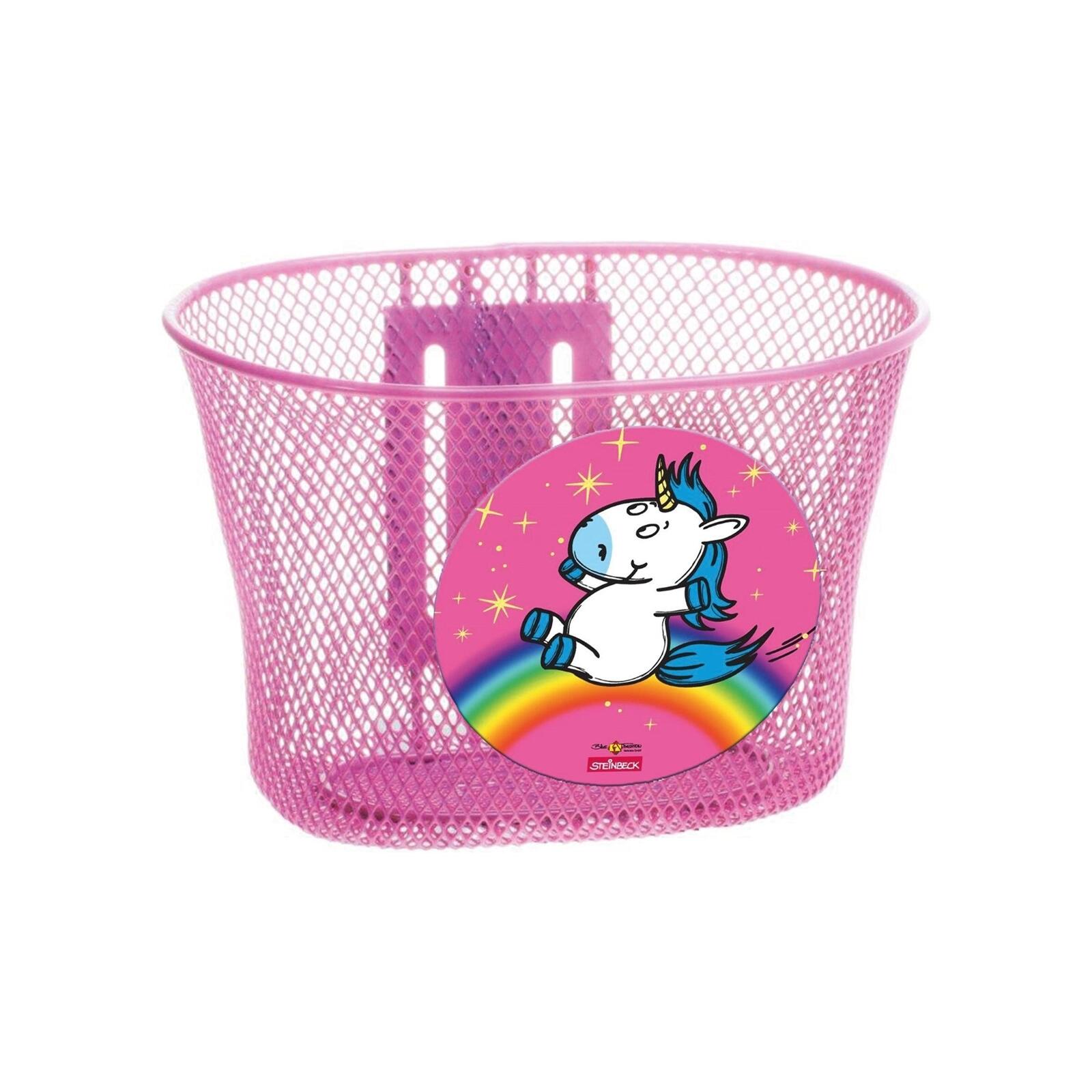 Koszyk rowerowy BIKE FASHION dla dzieci przód jednorożec różowy