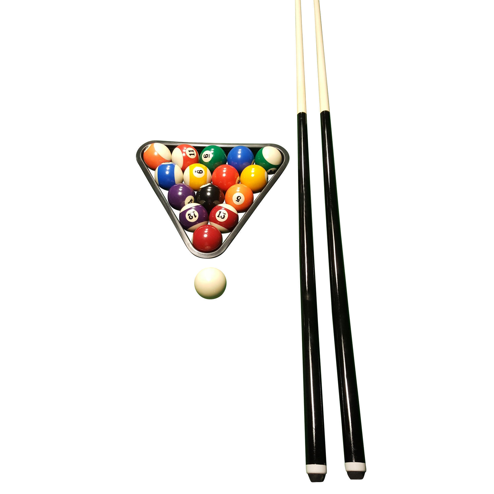 Zestaw bilardowy John West dla początkujących - bile + trójkąt + 2 kije