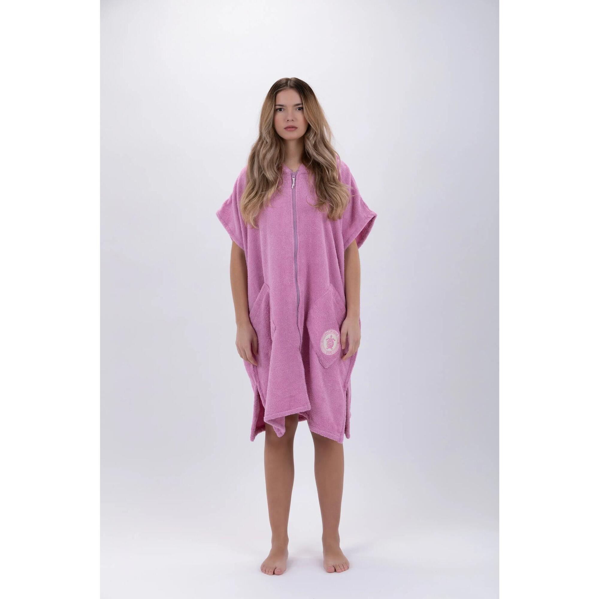 Różowe ponczo surfingowe - jeden rozmiar - bawełna - bez rękawów