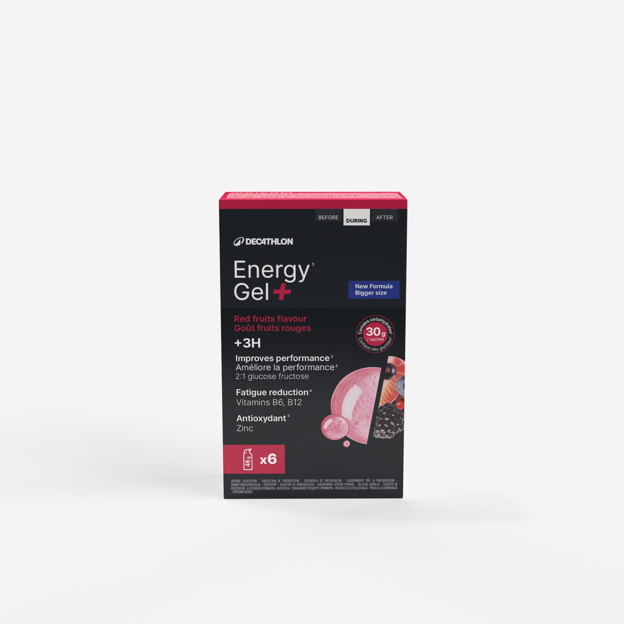 Żel energetyczny Energy Gel+ czerwone owoce x6 wysiłek powyżej 3h