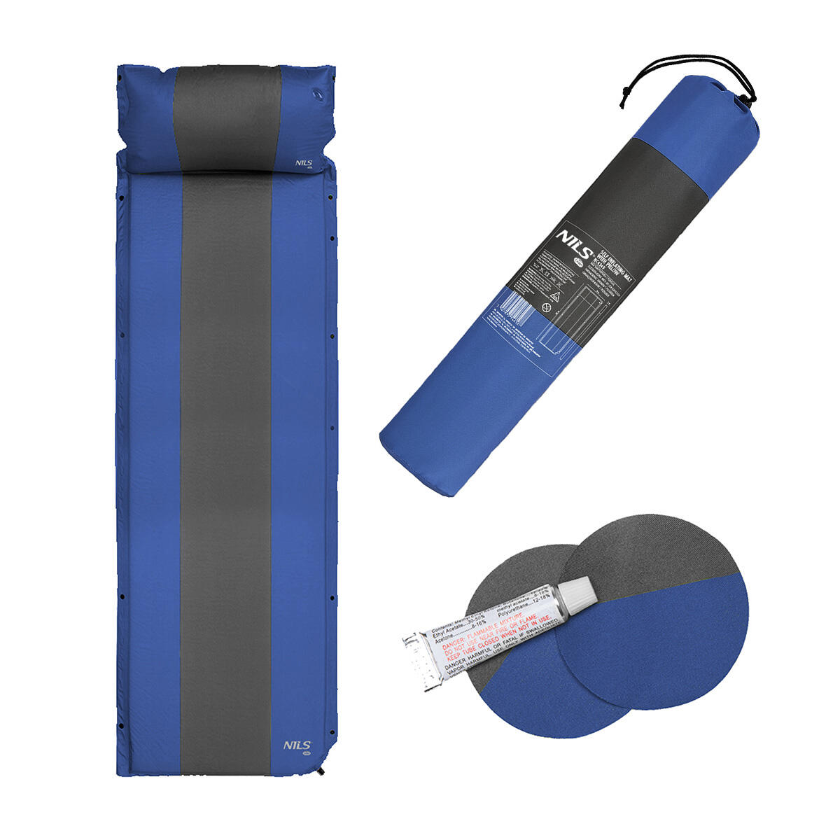 Mata samopompująca z poduszką Nils Camp NC4349