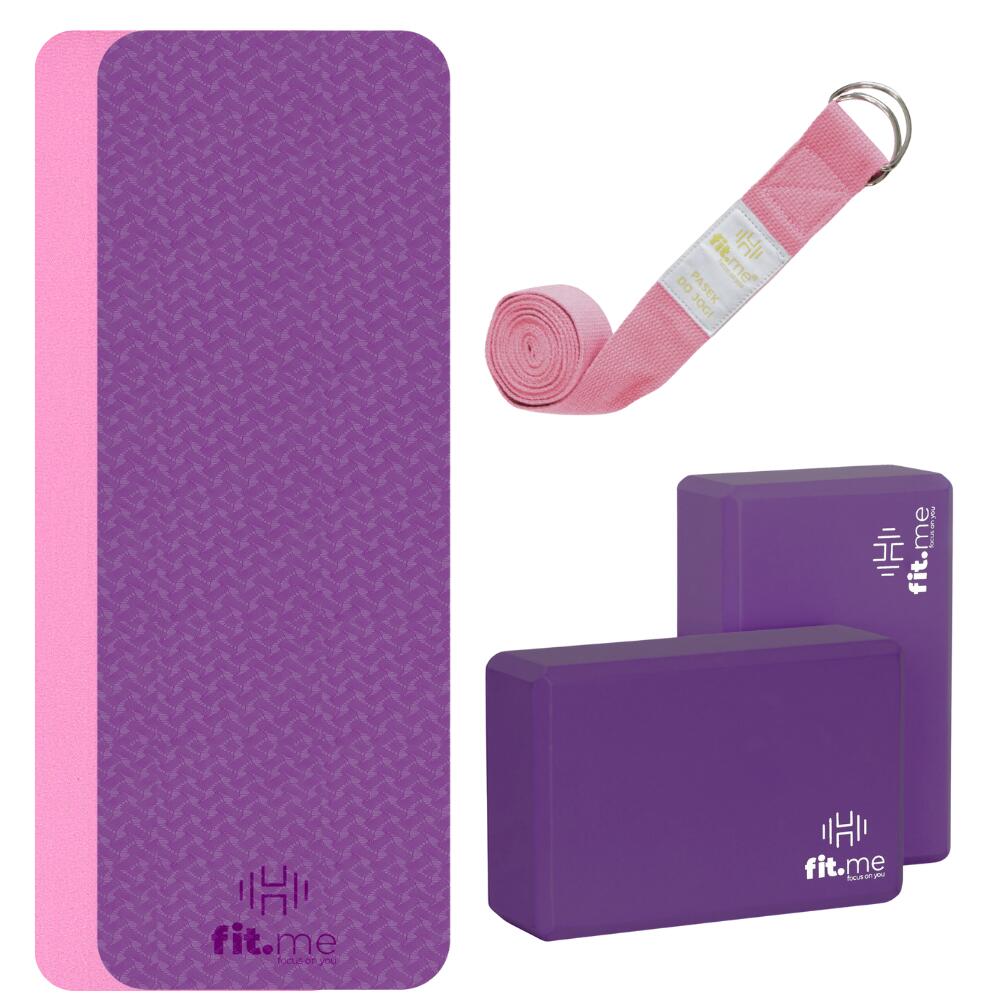 Zestaw Do Jogi Mata Antypoślizgowa Kostki 2 Szt. Pasek Do Jogi