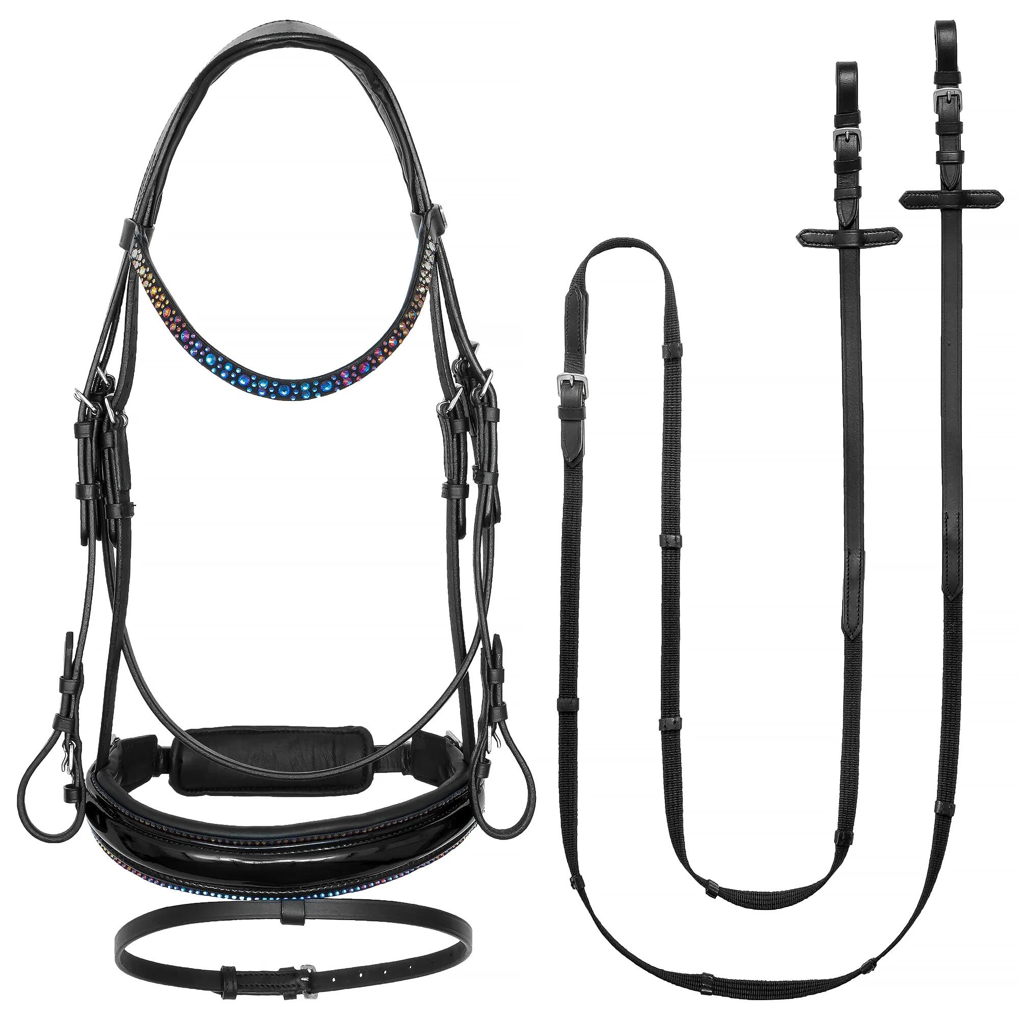 Ogłowie z wodzami dla konia EQUESTRIAN QUEEN Dione