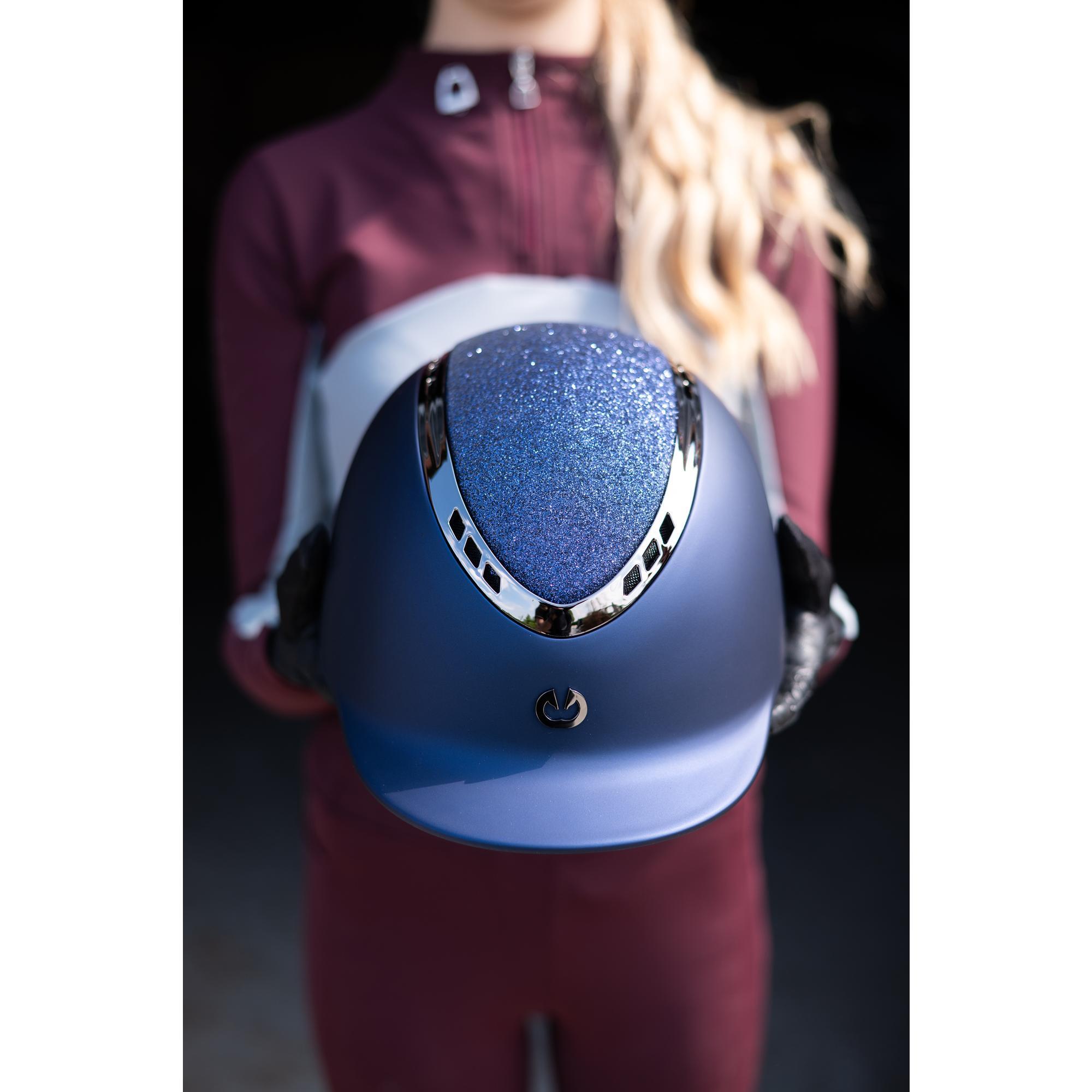 Kask jeździecki Luxury Brokatowy granatowy Equus