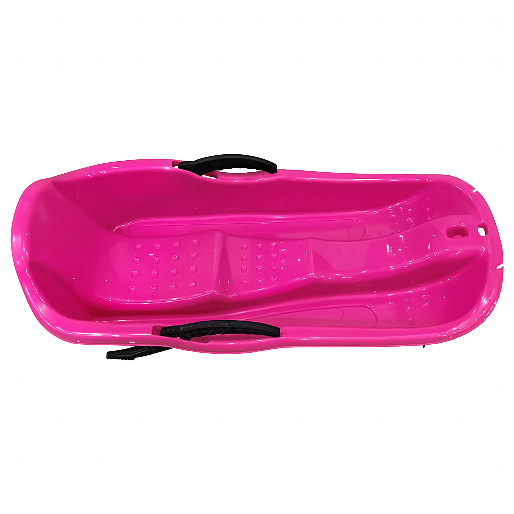 Duże Sanki Plastikowe Różowe Dla Dzieci Z Oparciem Ślizg Z Hamulcami