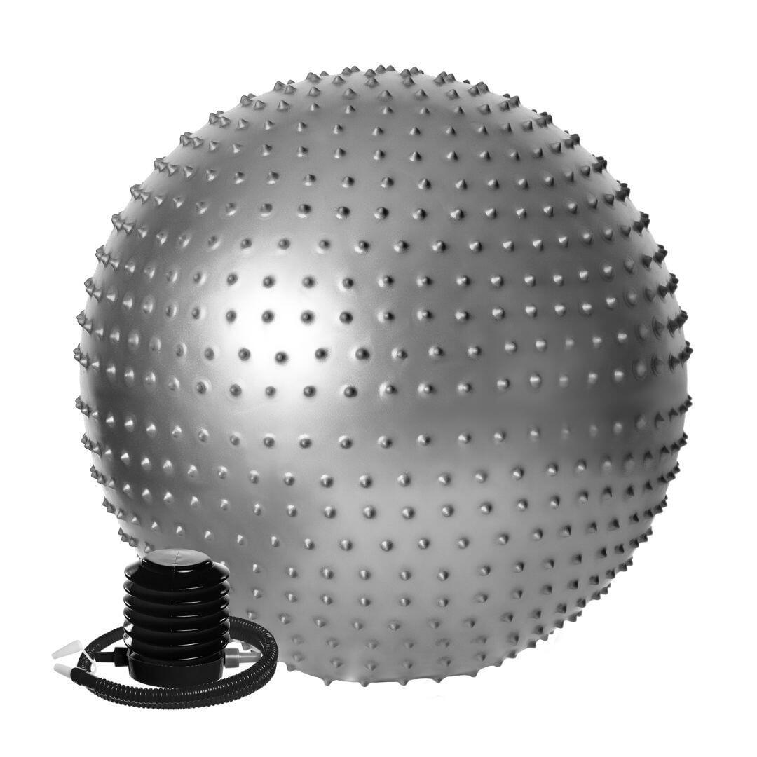 Piłka sensoryczna z wypustkami gym ball do ćwiczeń rehabilitacji + pompka DrFit