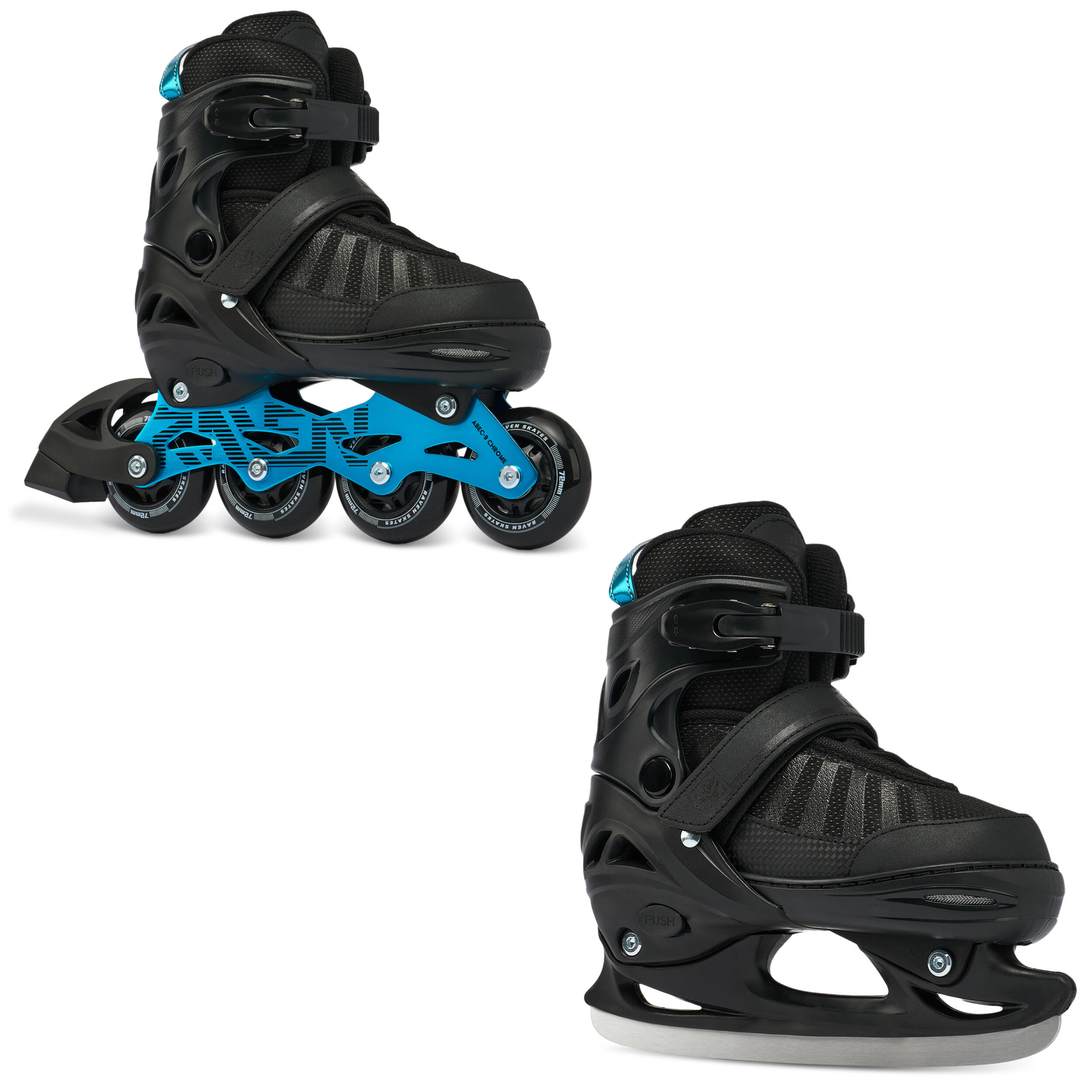 Rolki Łyżwy Hokejowe Regulowane 2w1 Raven Oxen