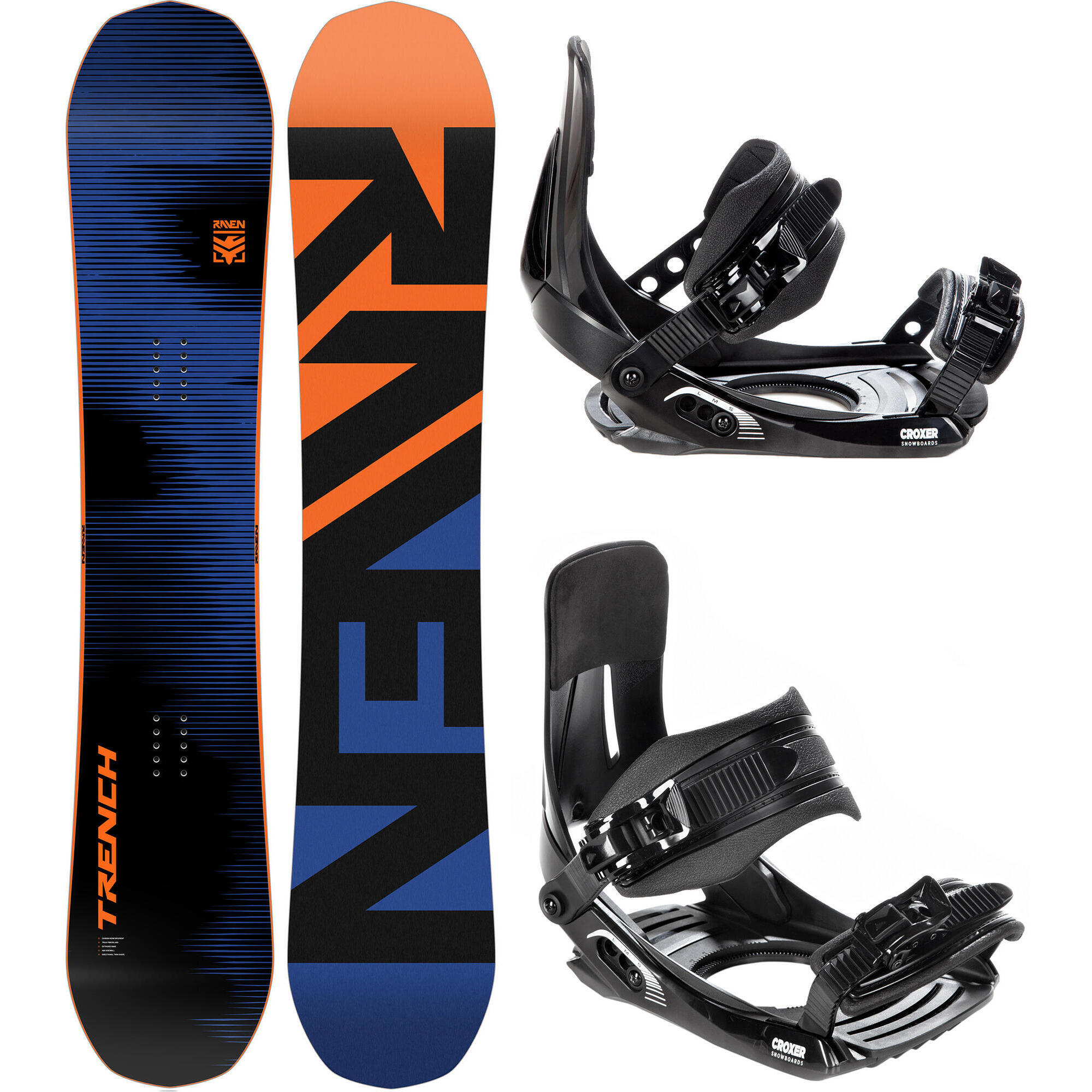 Zestaw Deska snowboardowa Raven Trench Carbon + wiązania Croxer MP180
