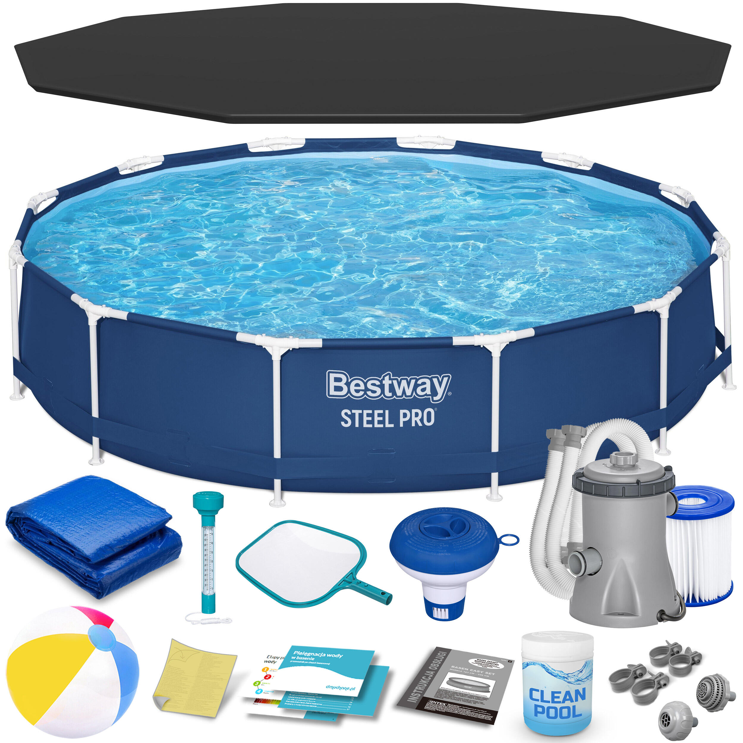 Basen ogrodowy stelażowy 366 x 76 cm zestaw 15w1 Bestway 56681