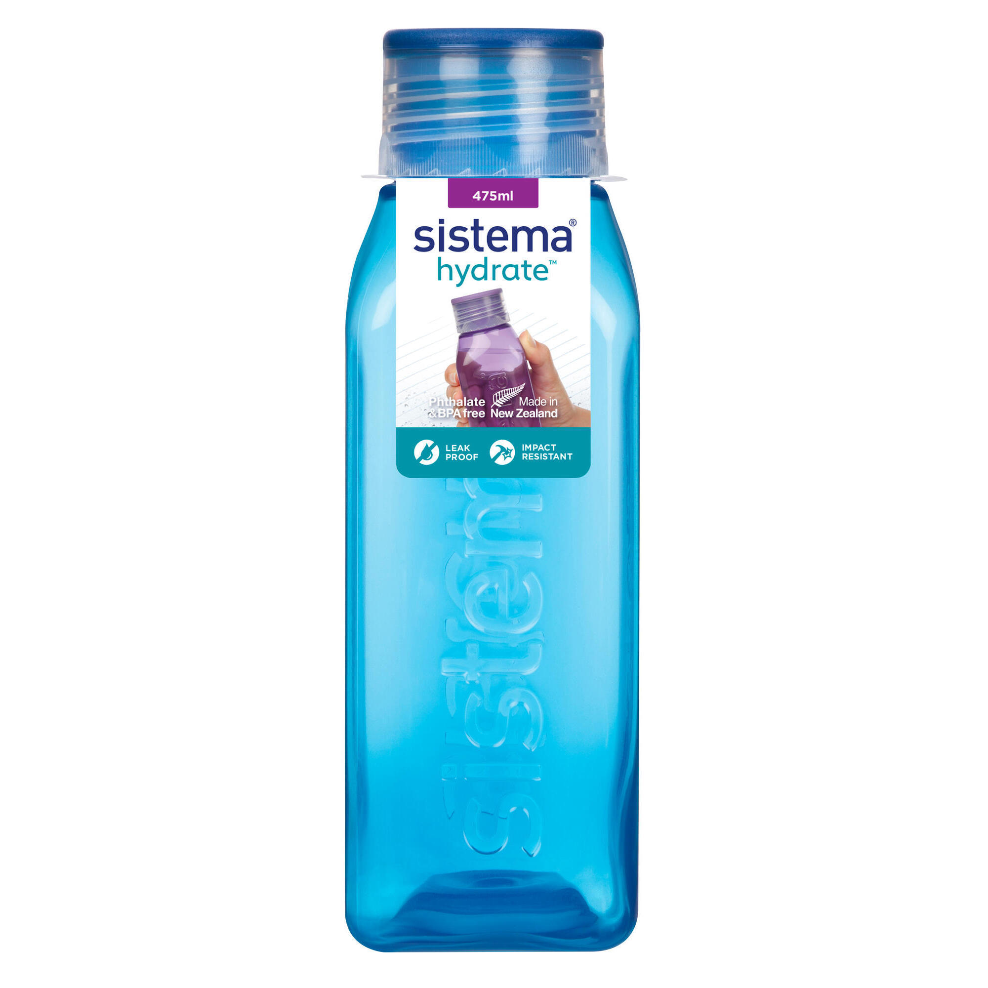 Kwadratowa butelka z zakrętką Hydrate Square 475 ml