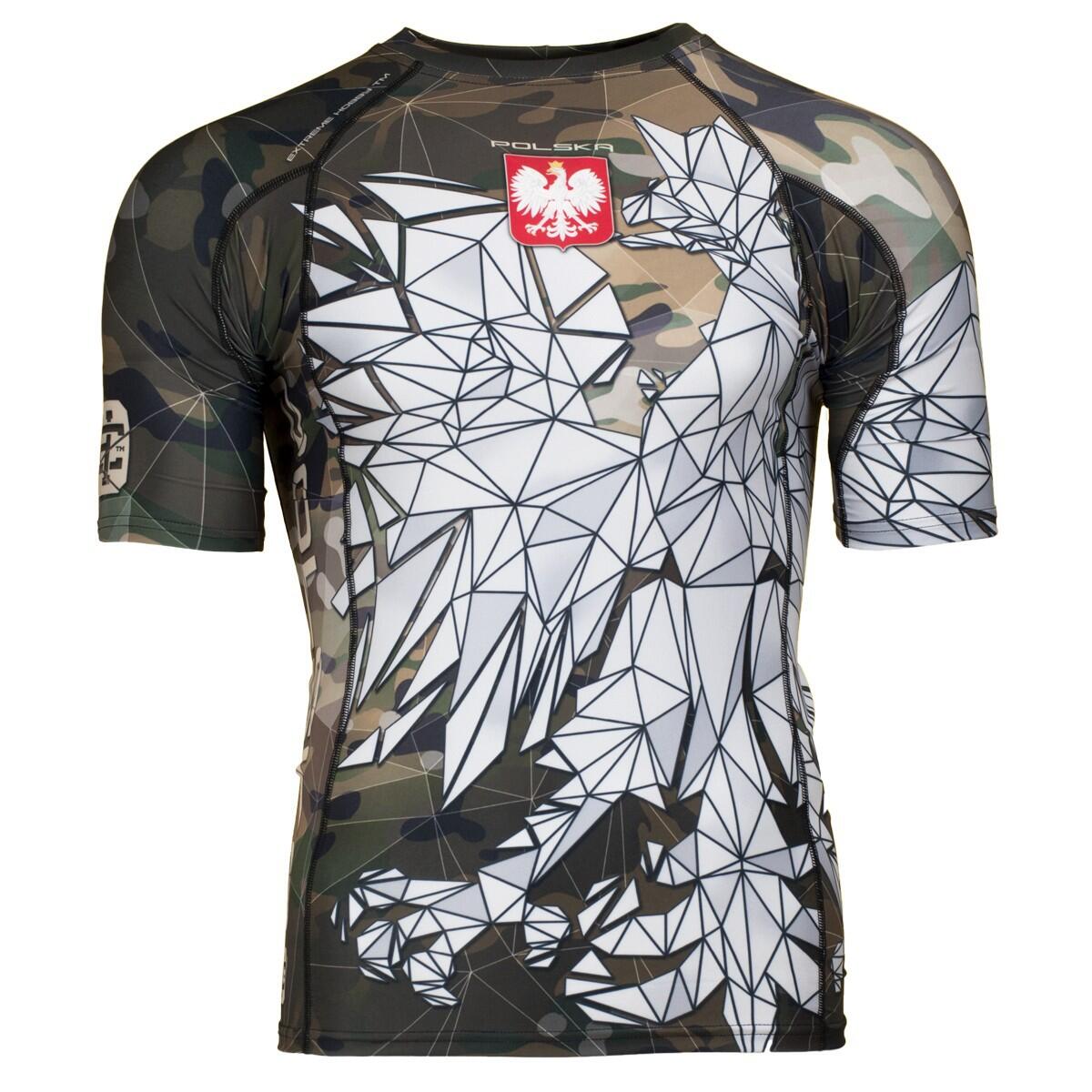 Koszulka Męska Rashguard MMA na Siłownię EXTREME HOBBY POLSKA CAMO