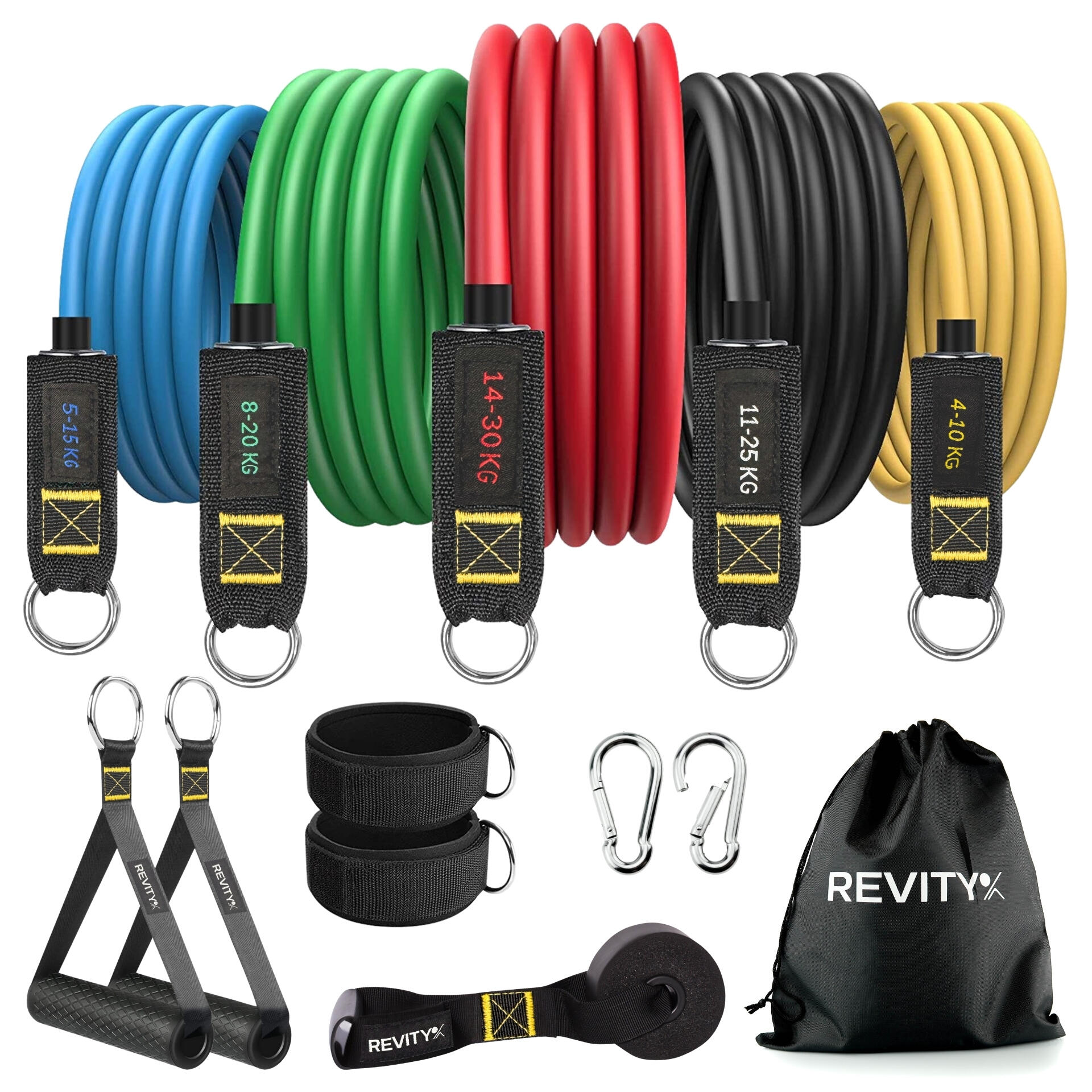 Gumy do ćwiczeń Workout Bands Zestaw 5 gum oporowych + Plan Treningowy w PDF