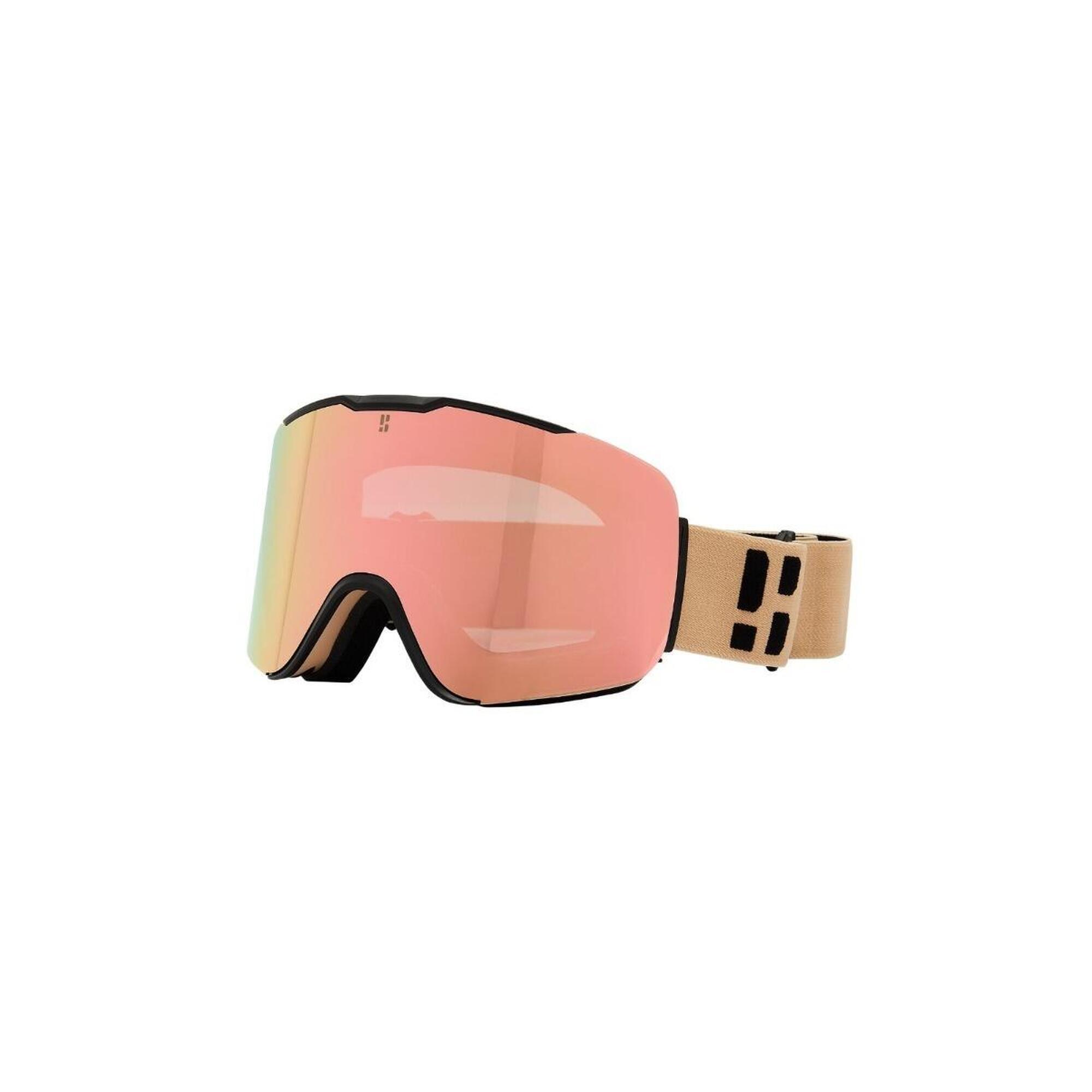 Gogle narciarskie - Gogle TST - UV400 - Z dodatkową soczewką - Ciepły piasek