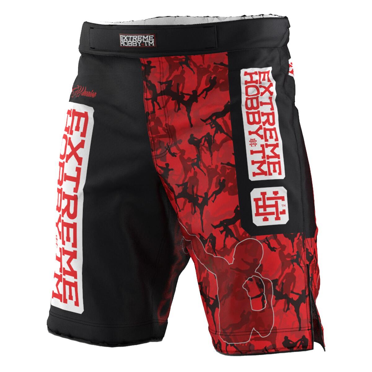 Spodenki do Grapplingu MMA BJJ K1 dziecięce EXTREME HOBBY RED WARRIOR