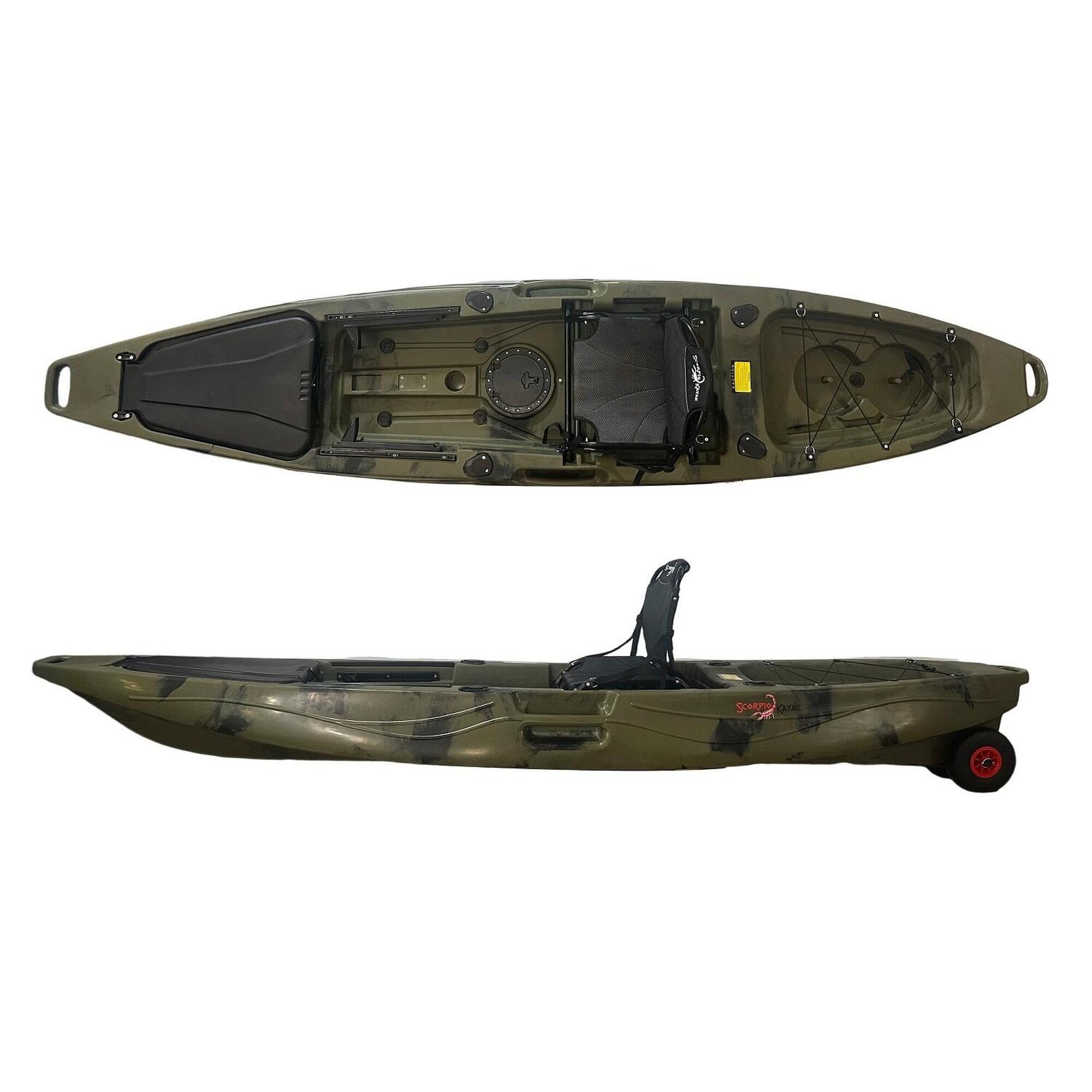 Kajak wędkarski do pływania z kołami Scorpio kayak Mayfly 12