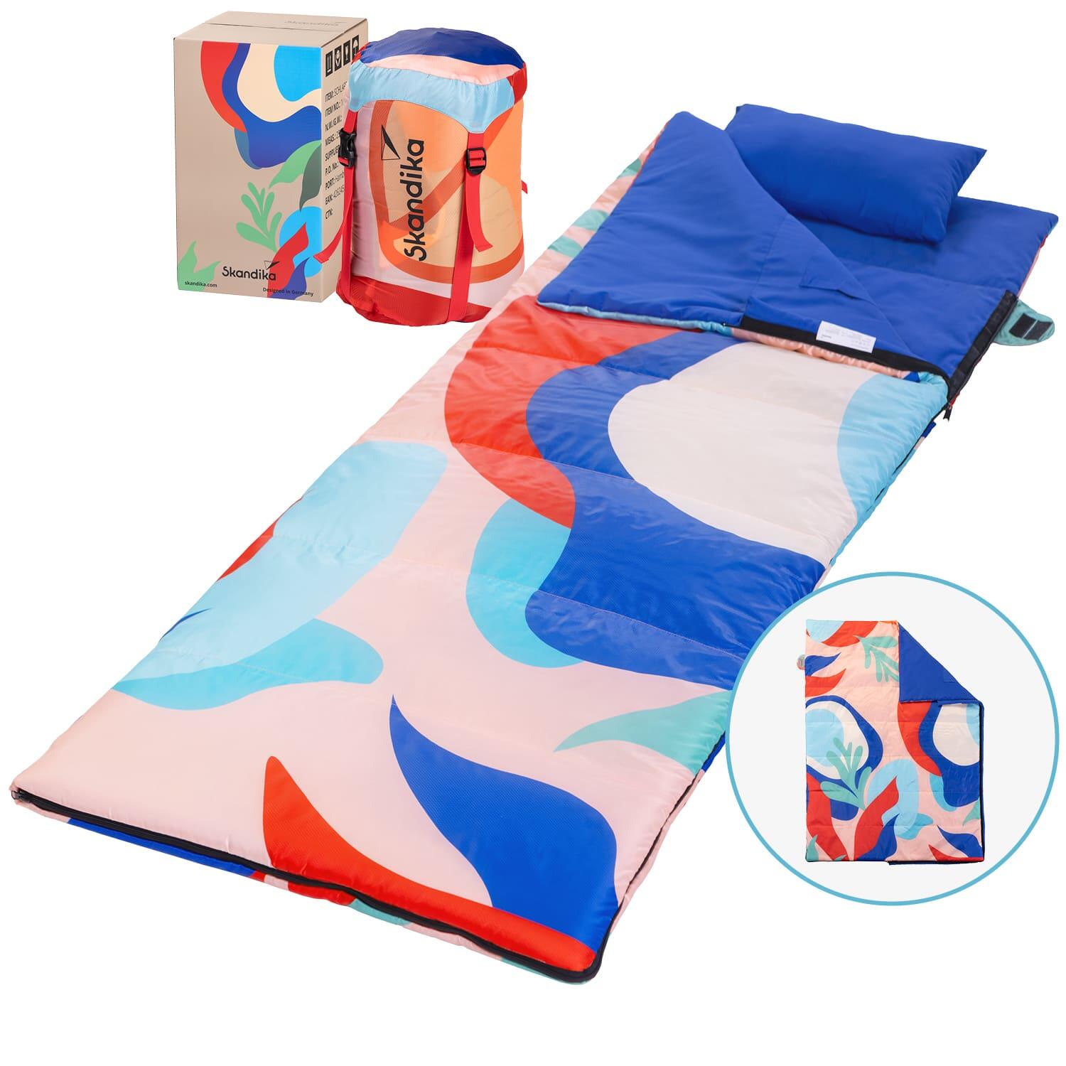 Śpiwór kempingowy turystyczny Sovro 220 Coral Flame 3 sezony, możliwość łączenia