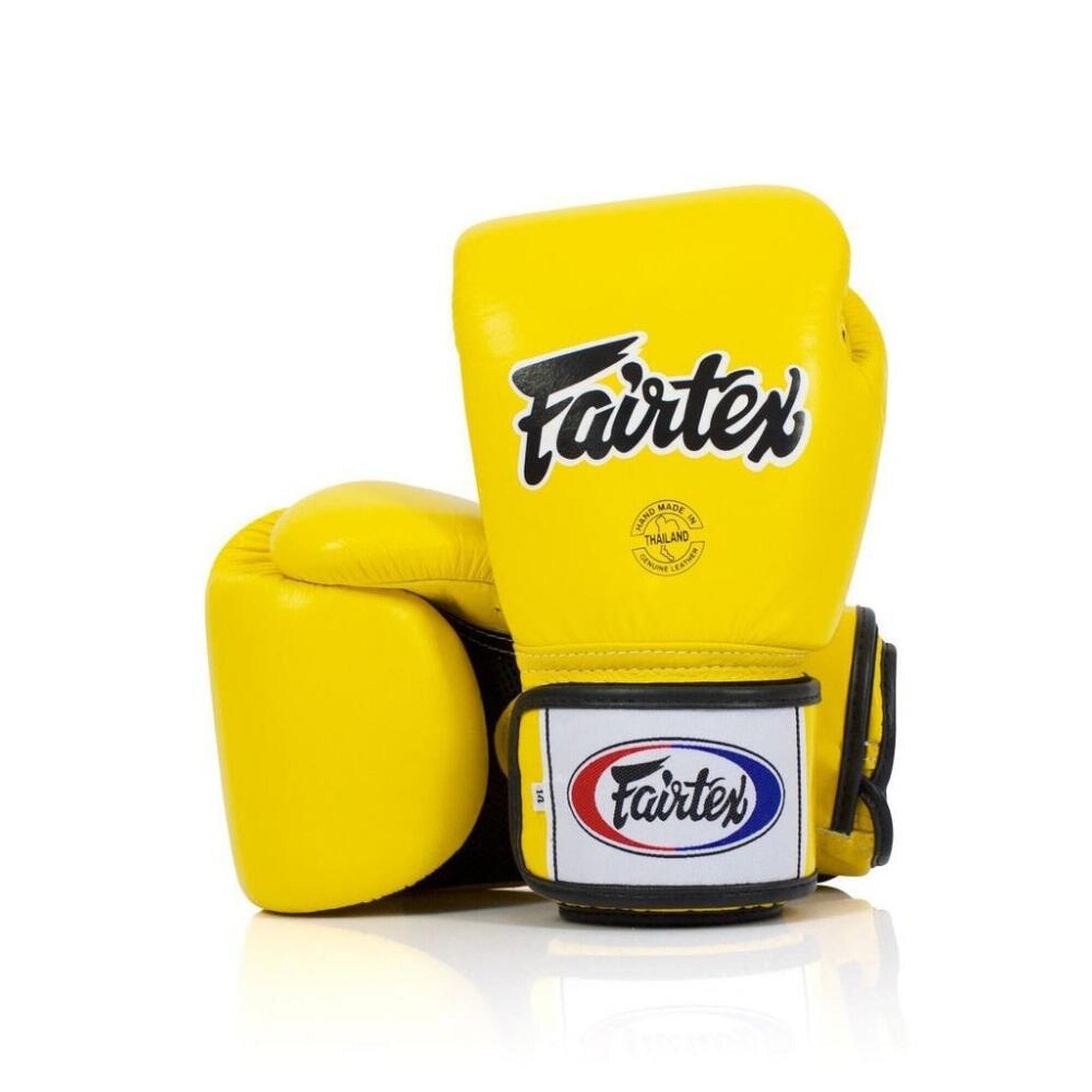 Fairtex Rękawice Bokserskie ze skóry naturalnej BGV1 Żółte