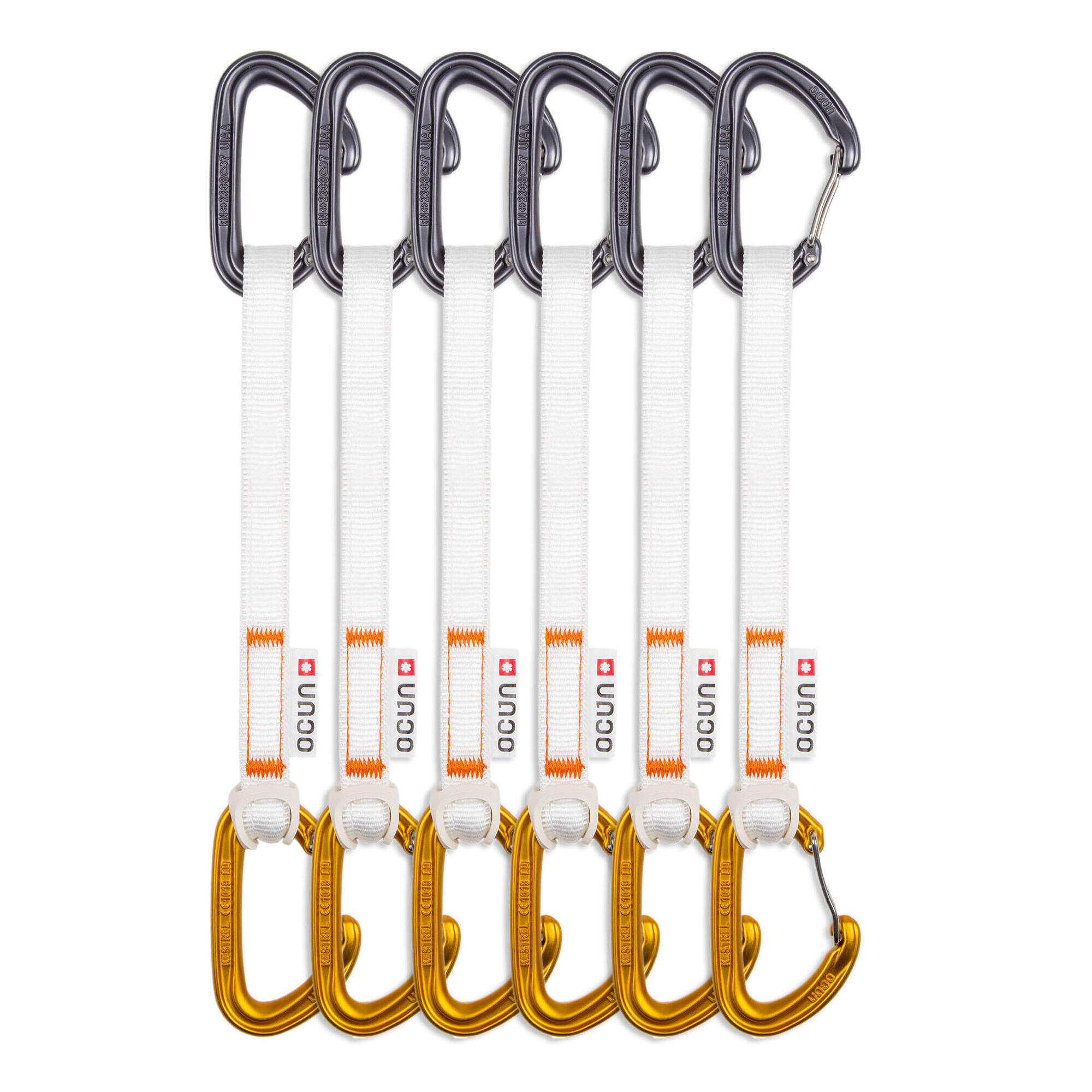 Ekspresy wspinaczkowe Ocun Kestrel QD Bio-Dyn-Ring 15 mm 20 cm 6-pack - orange