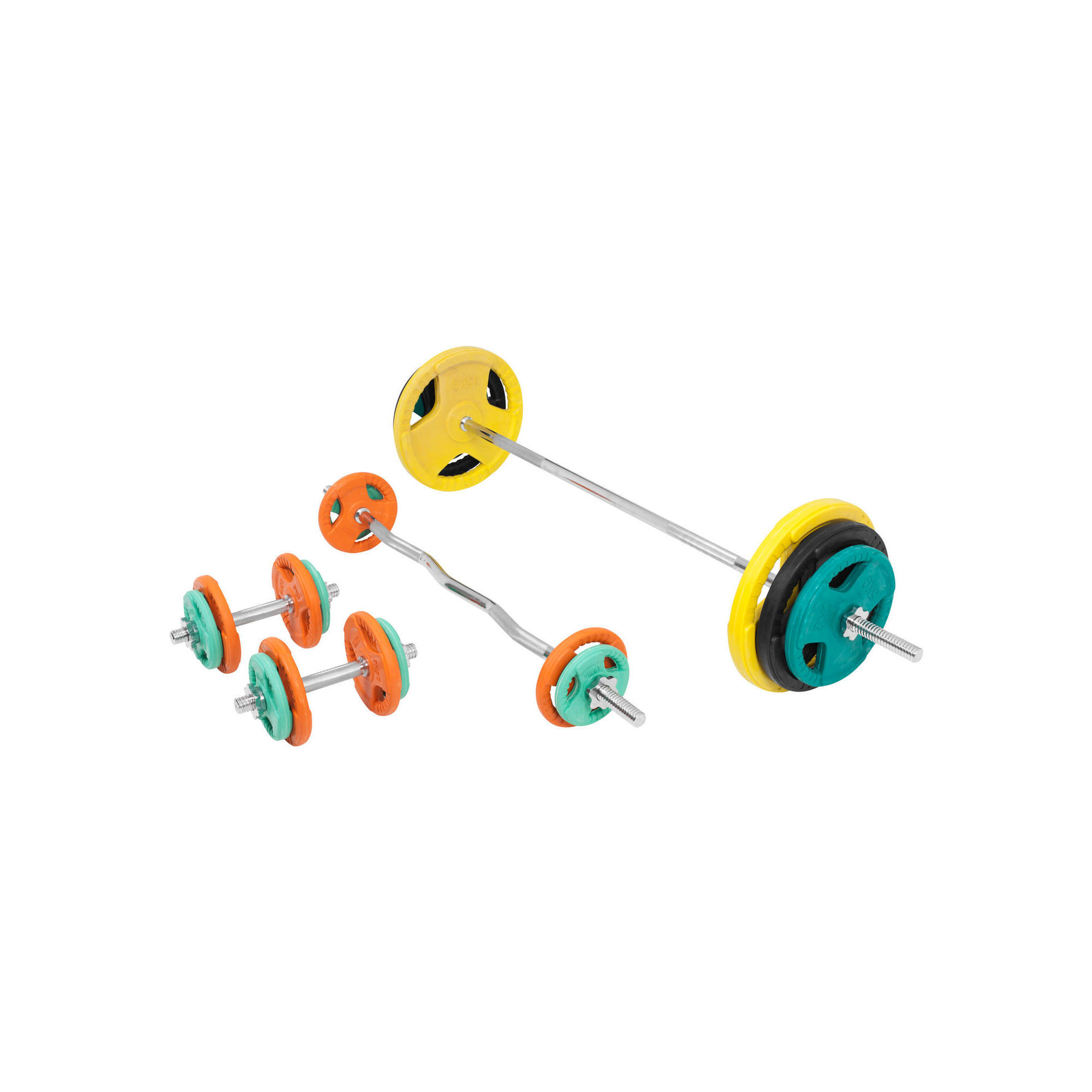 Zestaw sztanga + 2 hantle Gorilla Sports 105 kg