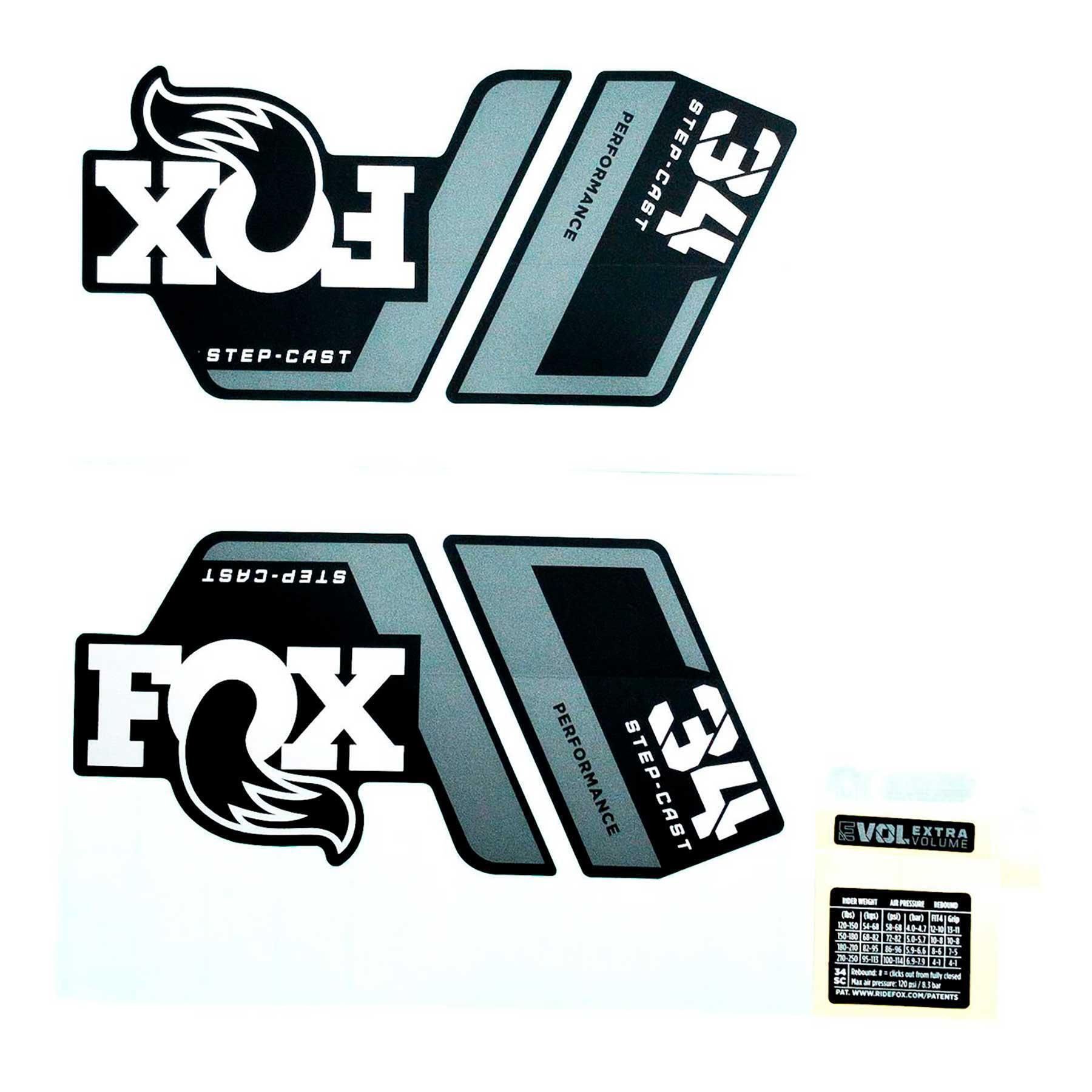 Zestaw naklejek transferowych Fox 2022, 34 SC, P-S, Logo, Fork