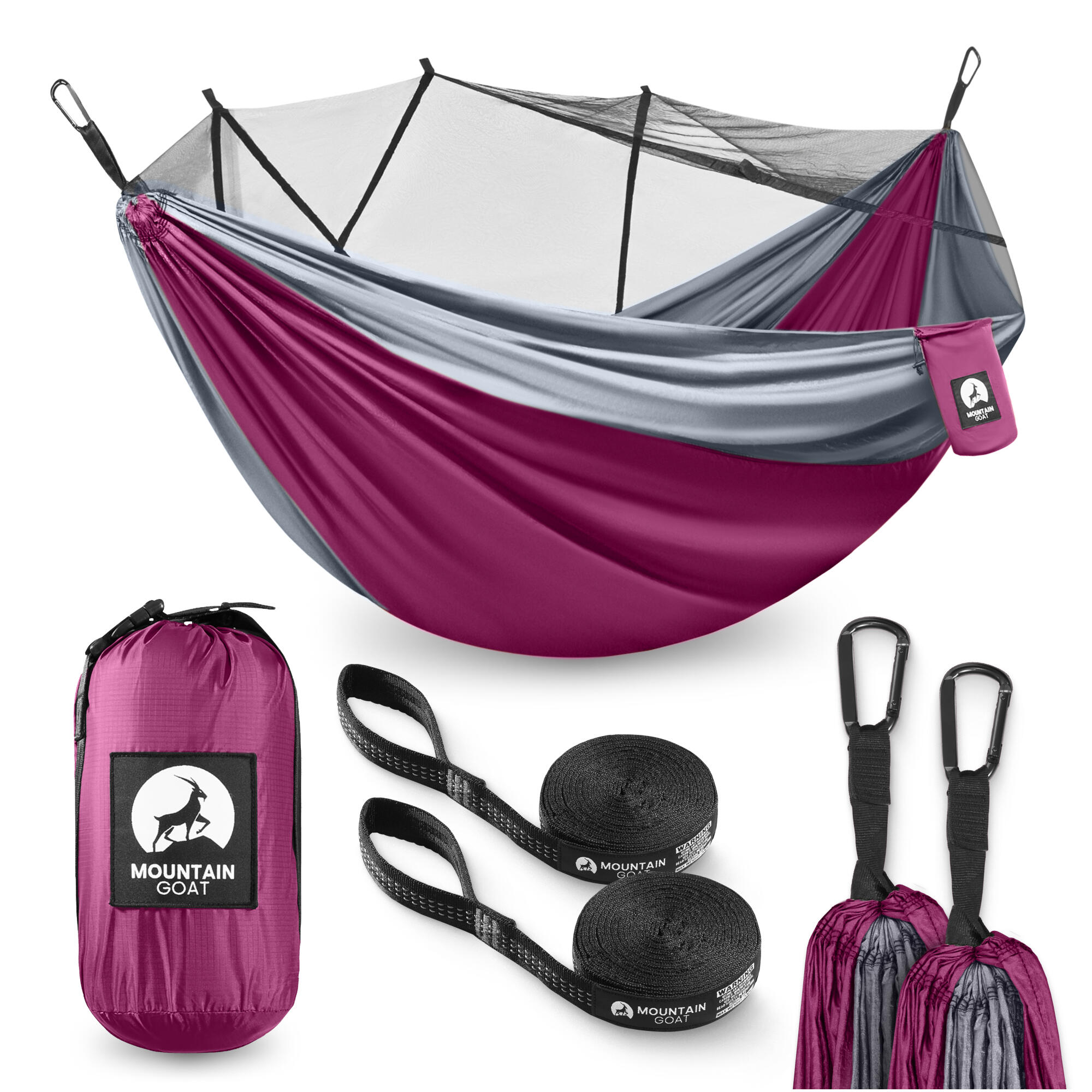 Hamak turystyczny dwuosobowy z moskitierą MOUNTAIN GOAT