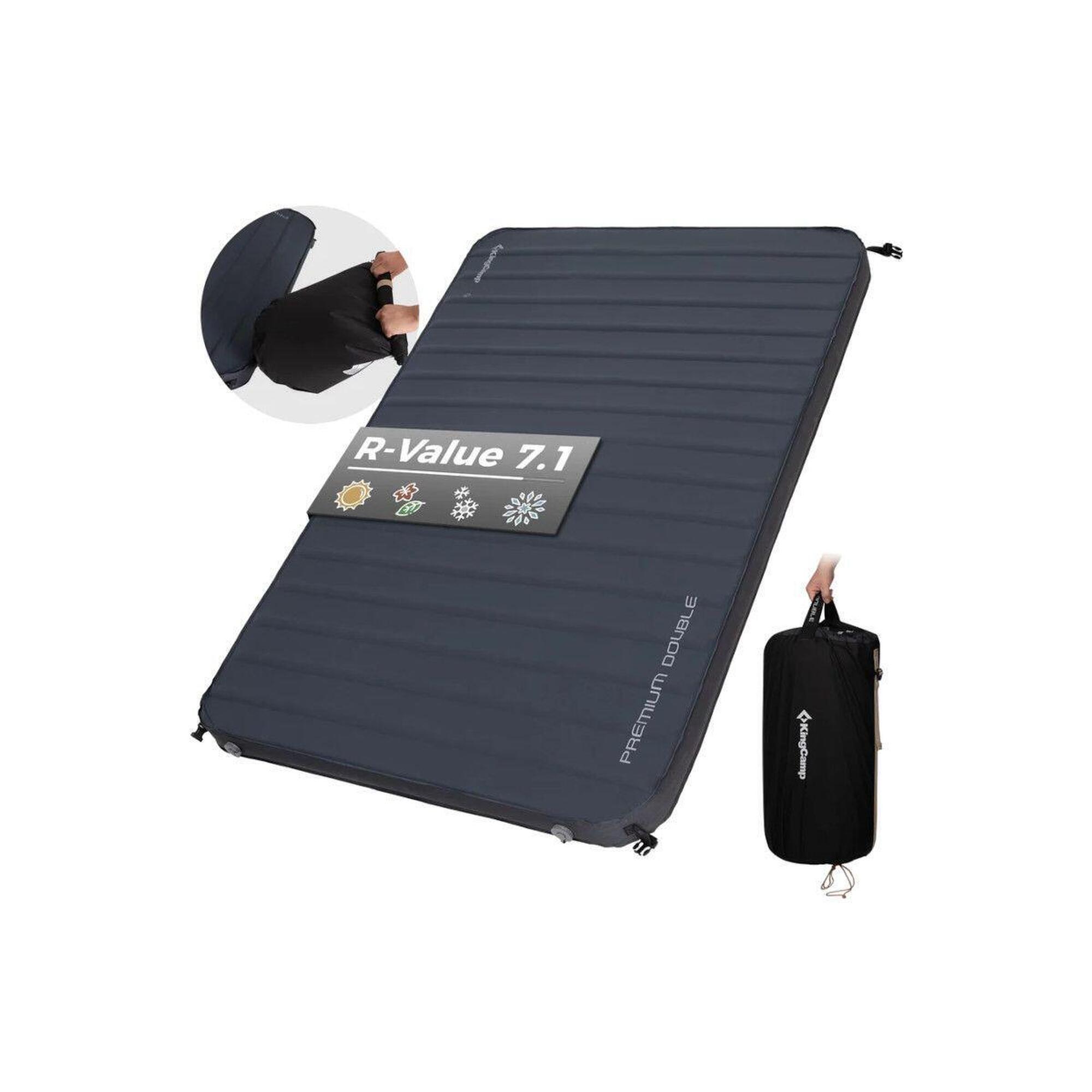 Materac samopompujący Glamping 7,5 Double KM2442 szary