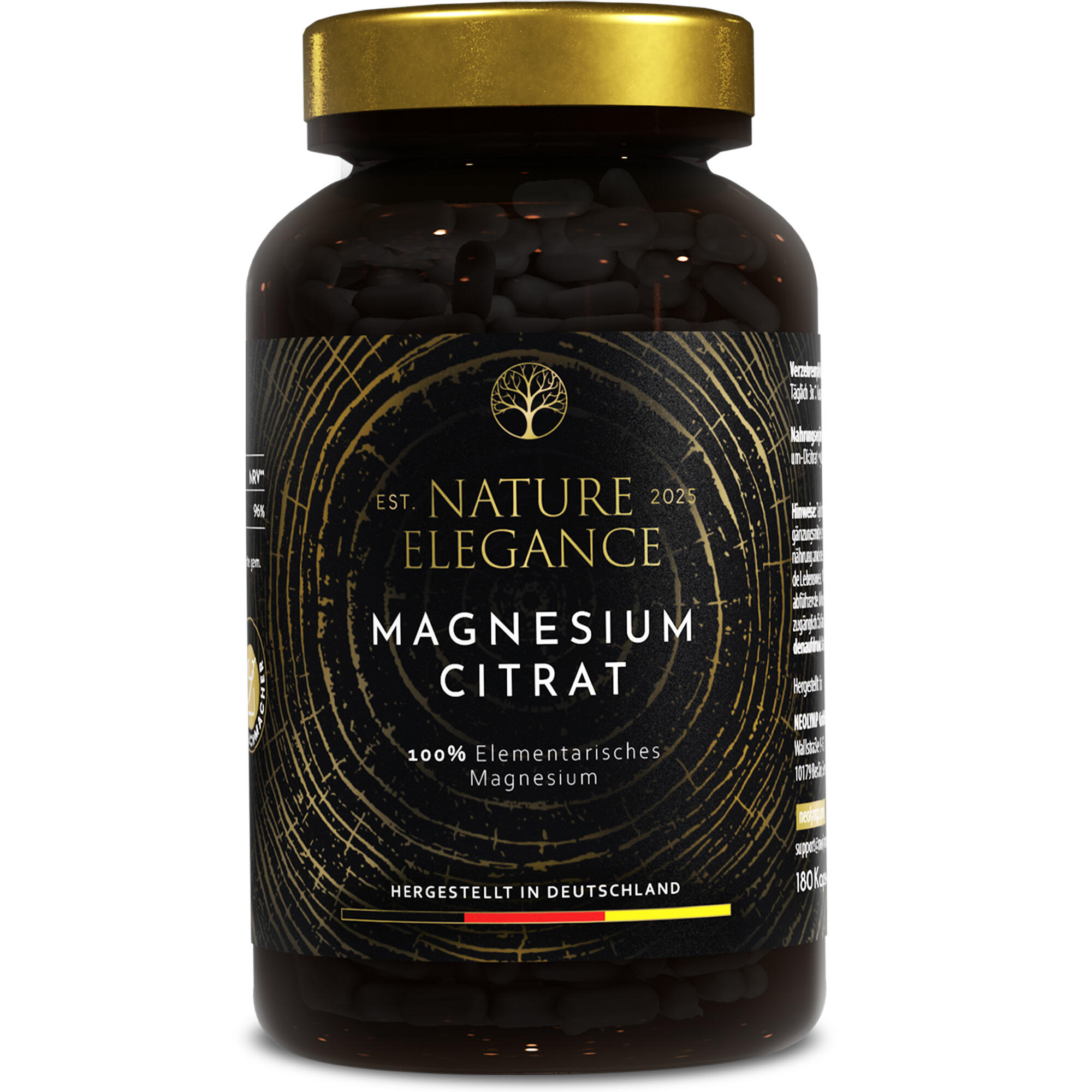 Wysokodawkowy cytrynian magnezu w brązowym szkle – wyprodukowane w Niemczech