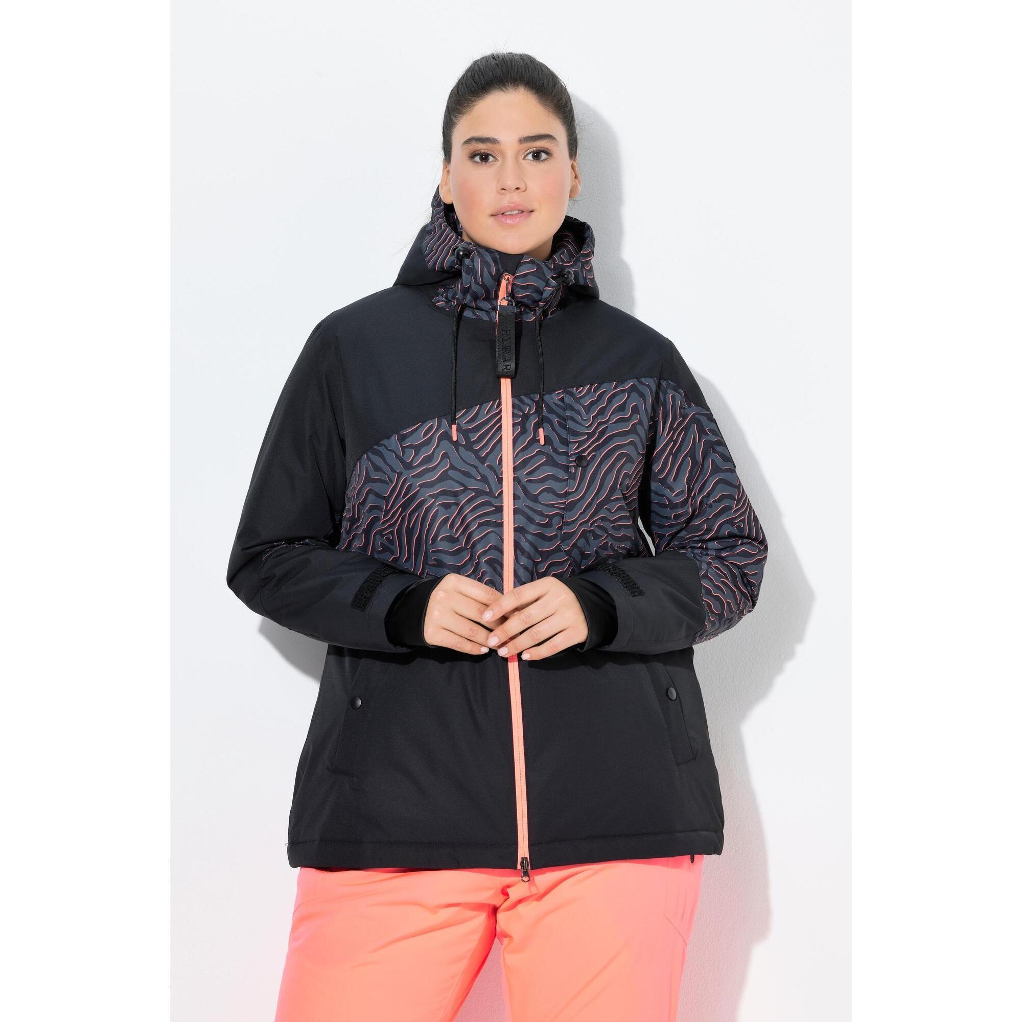 Damskie Kurtka performerska wodoodporna dwukierunkowy zamek błyskawiczny kaptur