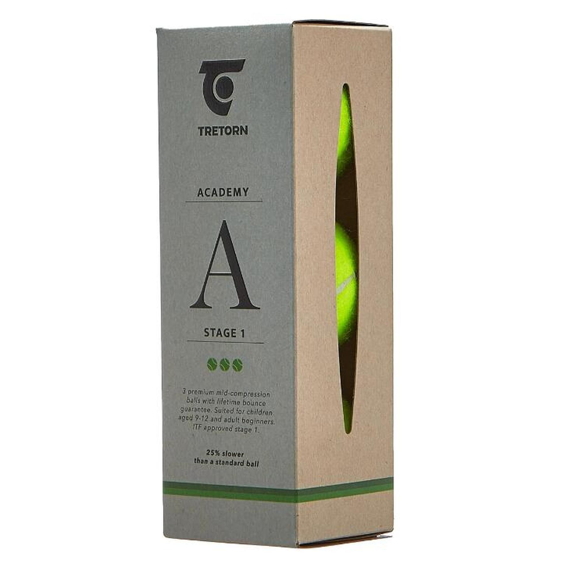 Piłki ST1 zielone Tretorn Academy Green 3 szt.