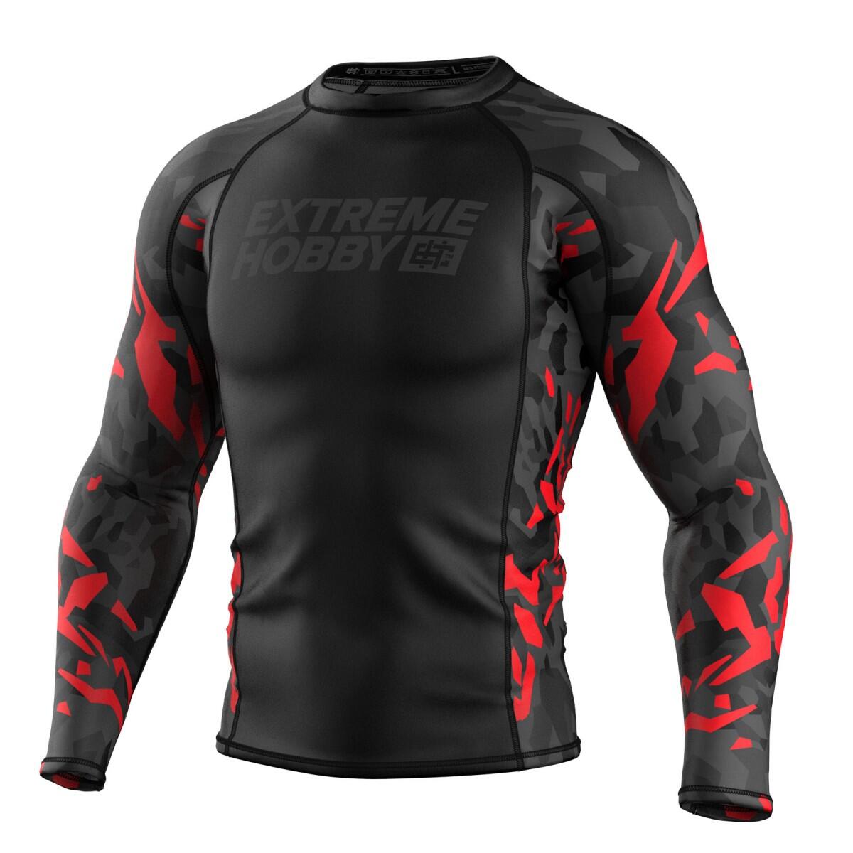 Koszulka sportowa męska Rashguard do MMA EXTREME HOBBY BLACK PANTHER