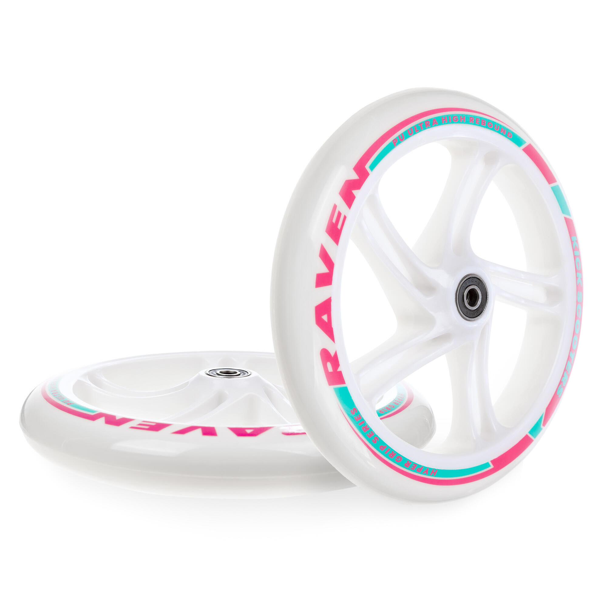 Kółka do hulajnogi RAVEN Dots White 200mm 2szt