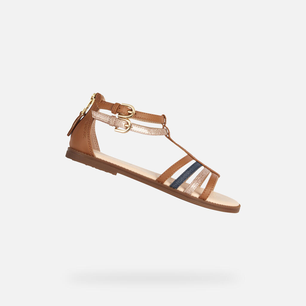 Sandały GEOX J SANDAL KARLY GIRL Brązowy