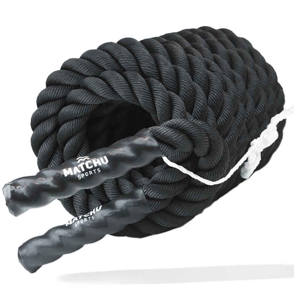 Lina treningowa battle rope 9M - Mocno tkany poliester