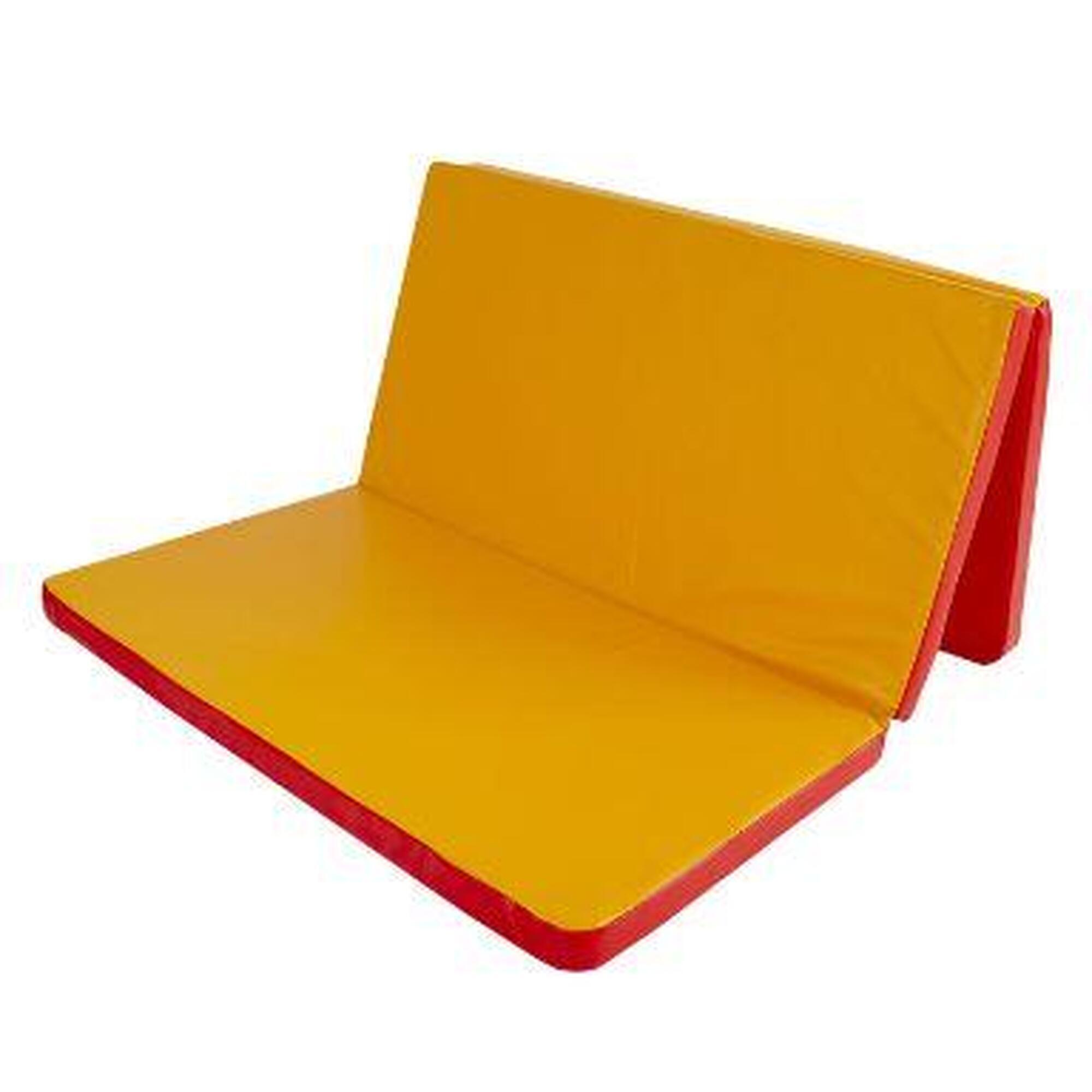 Materac Gimnastyczny Gamma 150X100X10 Trzyczęściowy Czerwono-Żółty