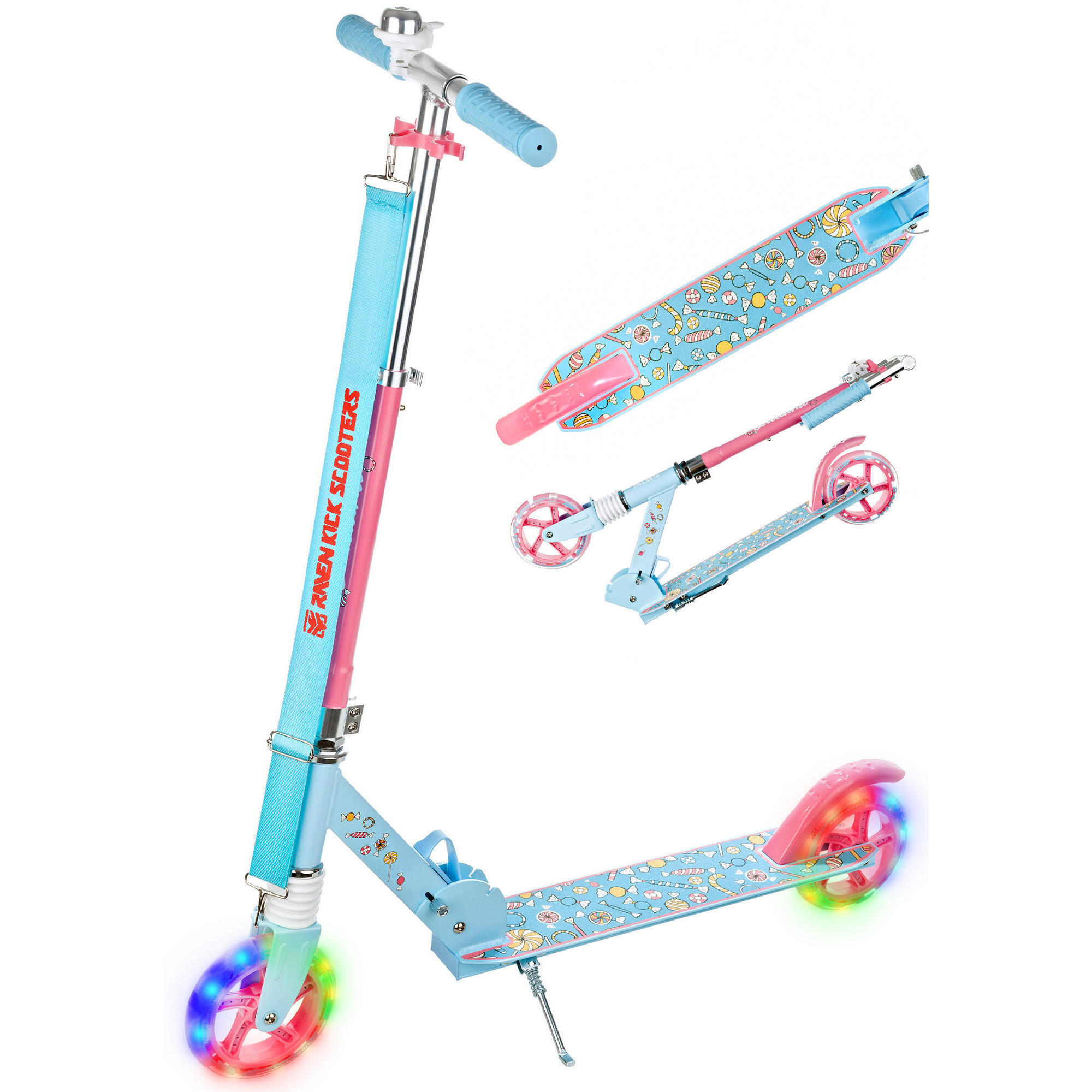 Hulajnoga Raven Lilliana 145mm z amortyzatorem i dzwonkiem Kółka LED