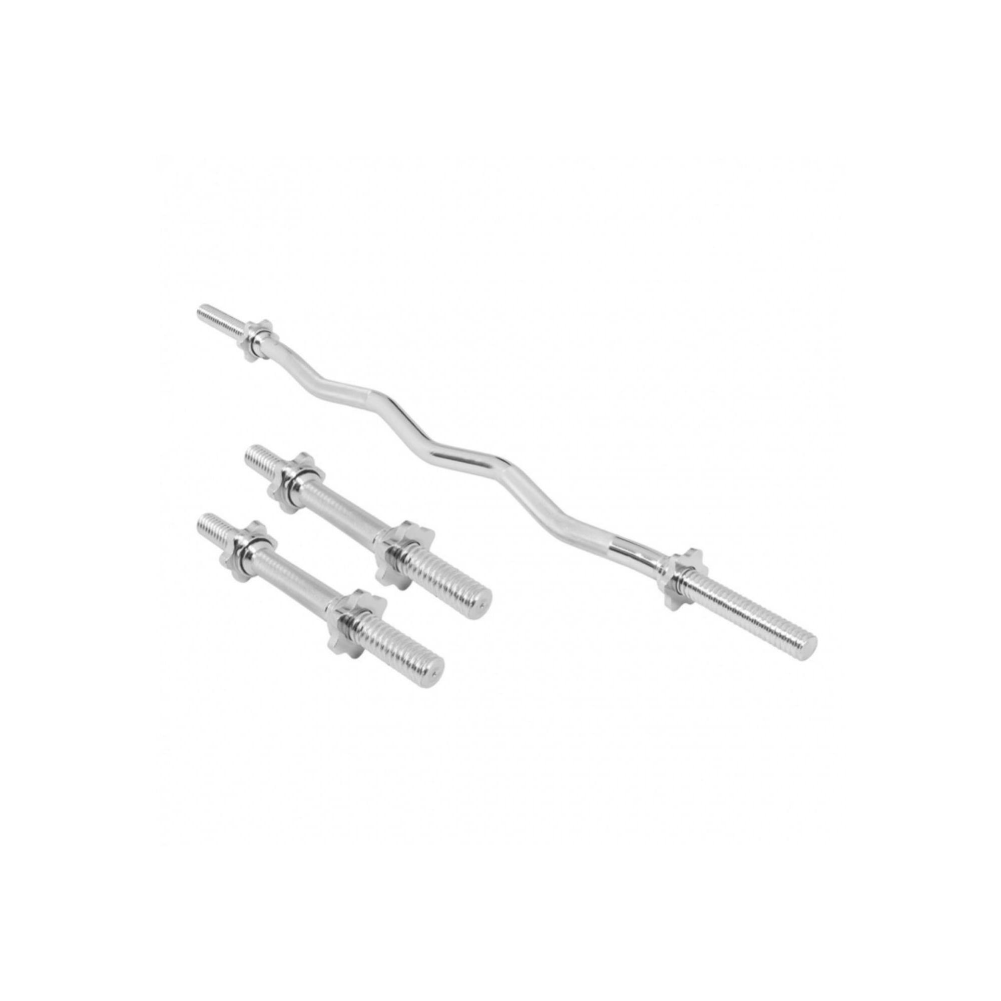 Zestaw gryfów do ćwiczeń Gorilla Sports gryf lekko łamany 120cm i 2x gryfy 35cm